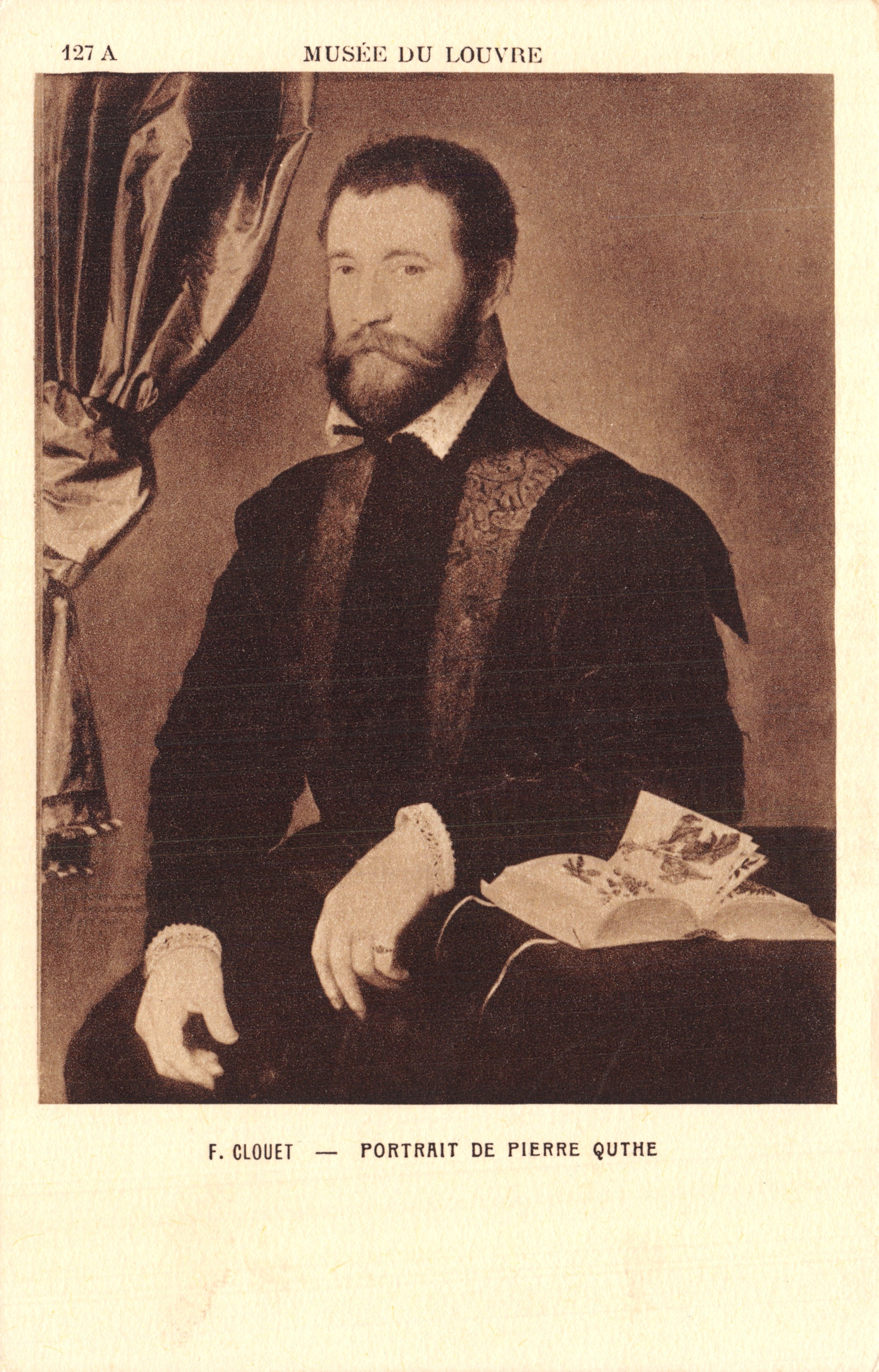 Retrato de Pierre Quthe — Museo del Louvre — F. Clouet — n° 127 A