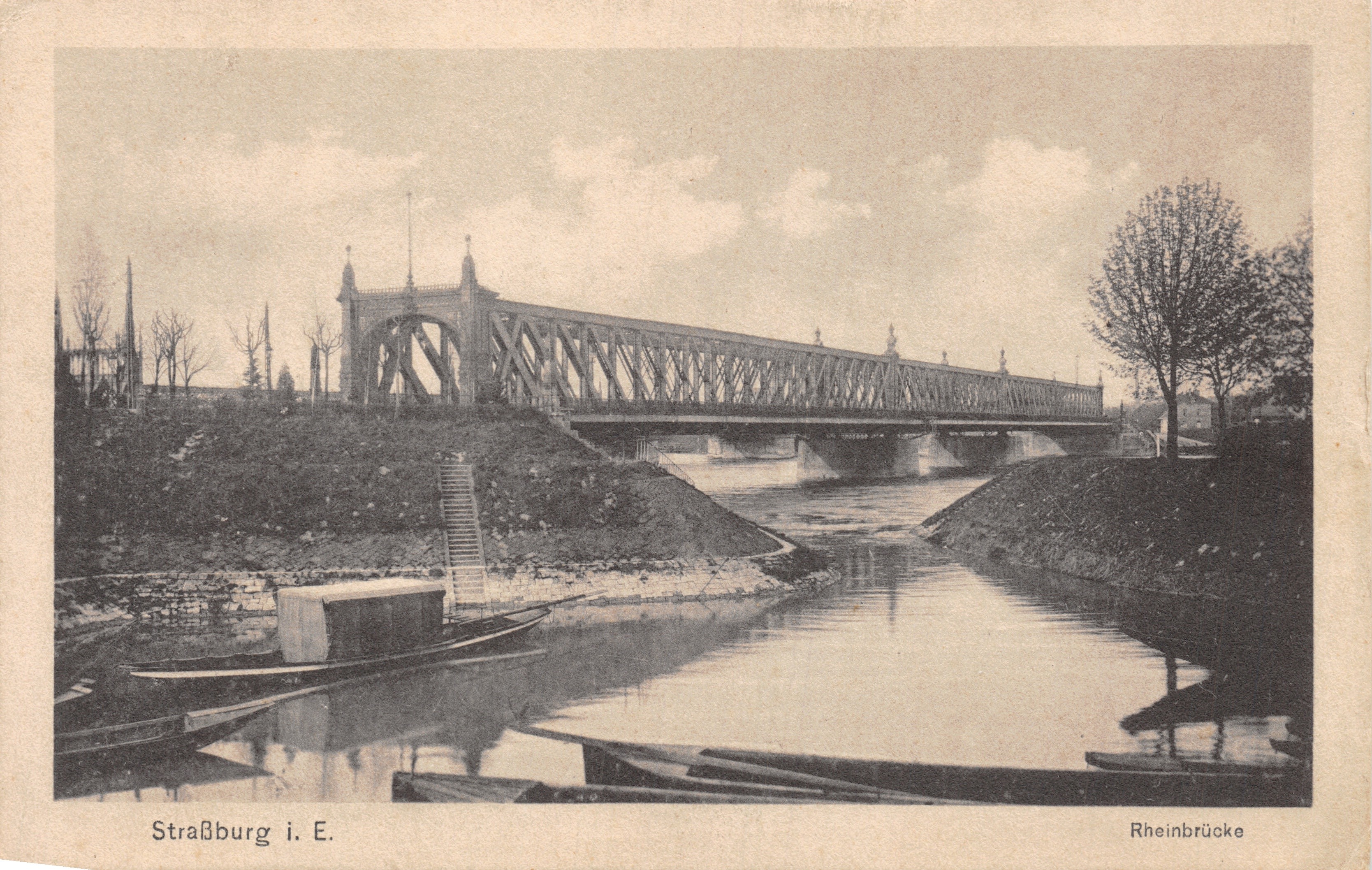 Strasbourg i. E. — Pont métallique sur le Rhin — éditeur Straßburg i. E. et Rheinbrücke