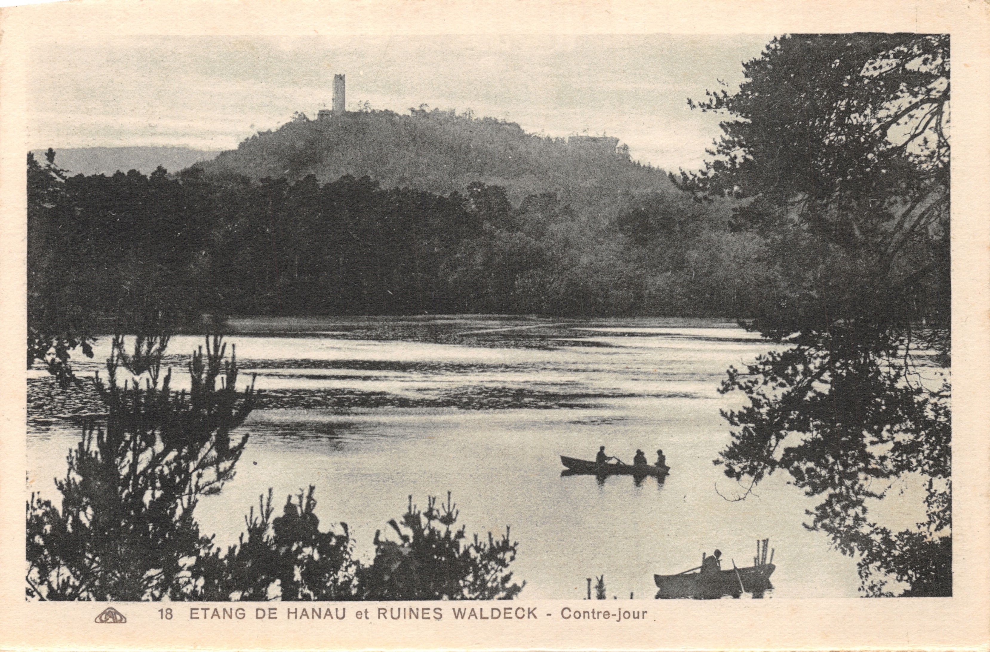 Lago de Hanau y ruinas de Waldeck — Luz posterior — editor impresión en tarjeta n°18