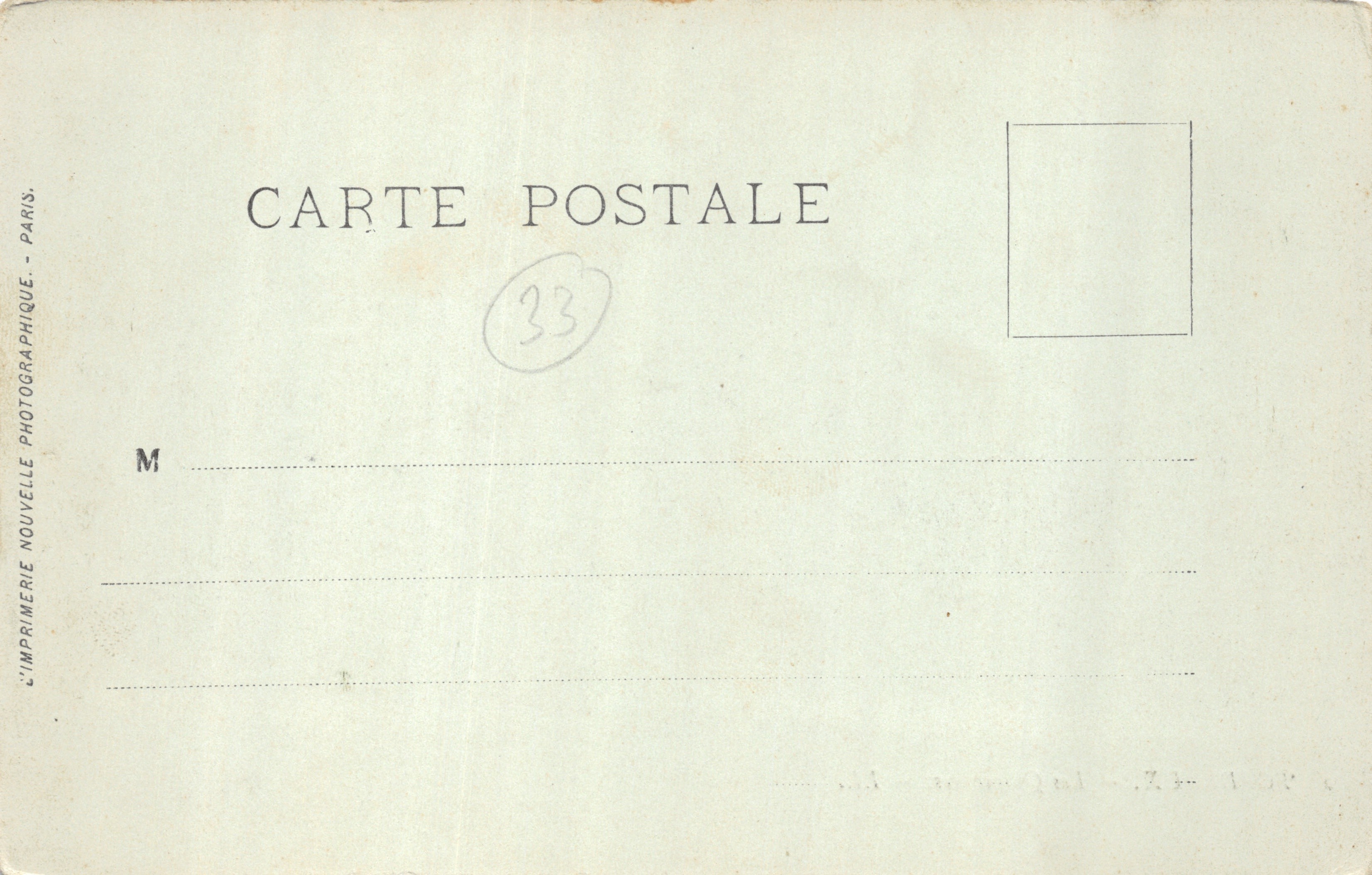Bordeaux — Les Quinconces — éditeur LL. Carte stereoscopique — Achterkant