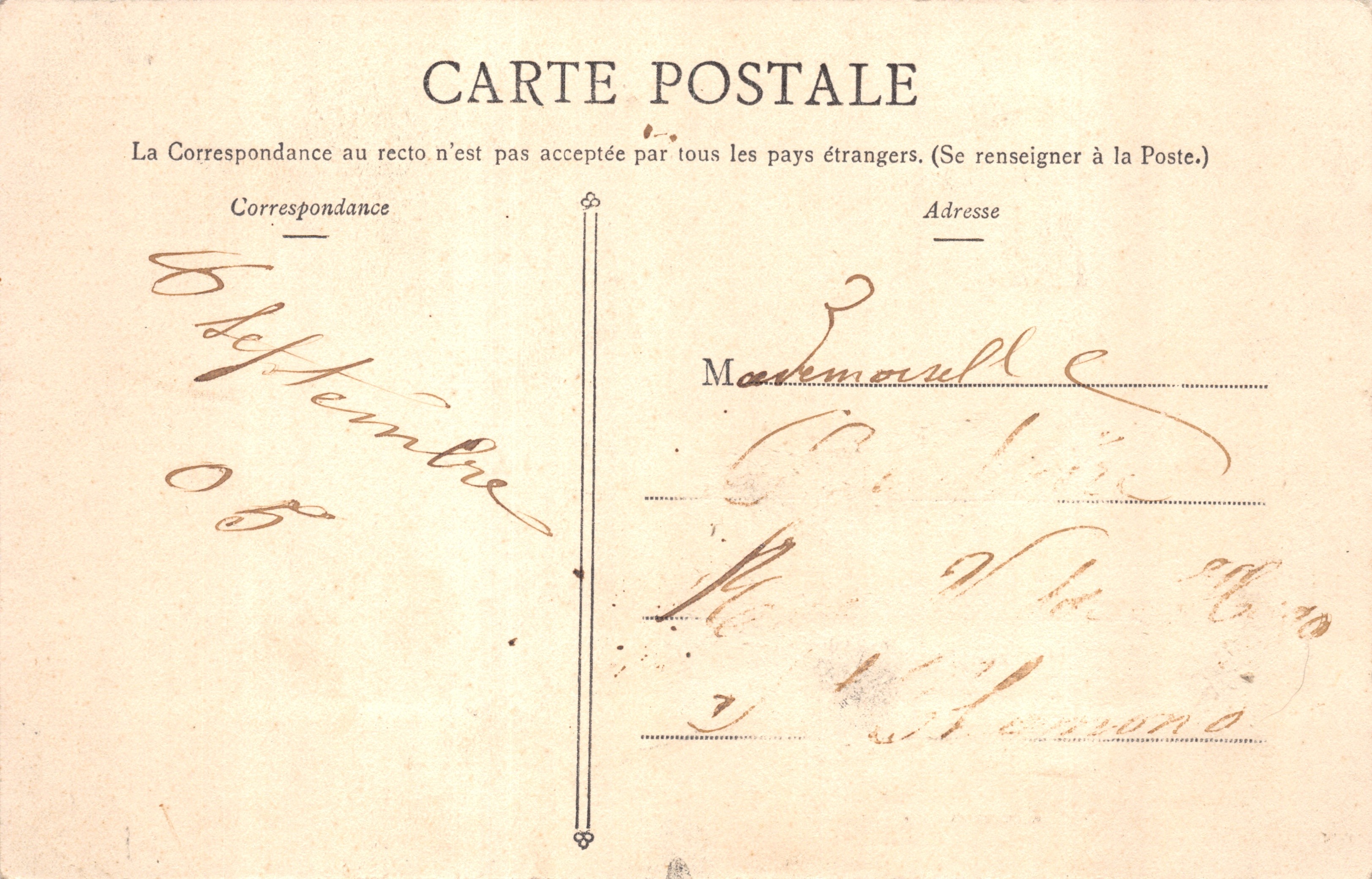 Notre-Dame de Valflèury — statua della Vergine con Bambino — editore J.V. St-Etienne, n. 108 — Verso