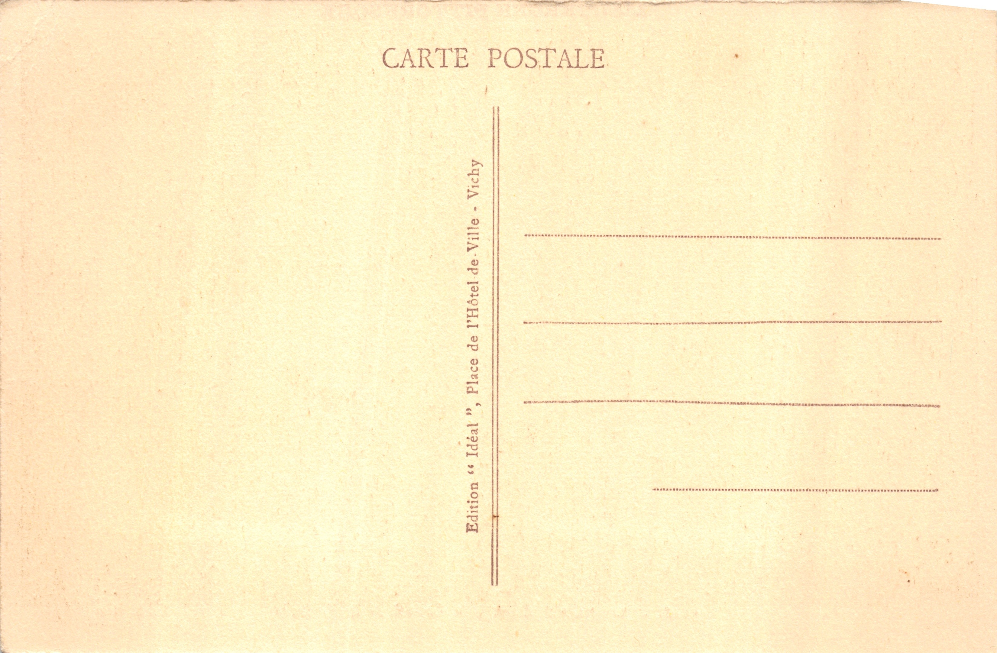 Le Mont Dore — Cascade de la Vernière — Édition « Idéal », Vichy — Verso