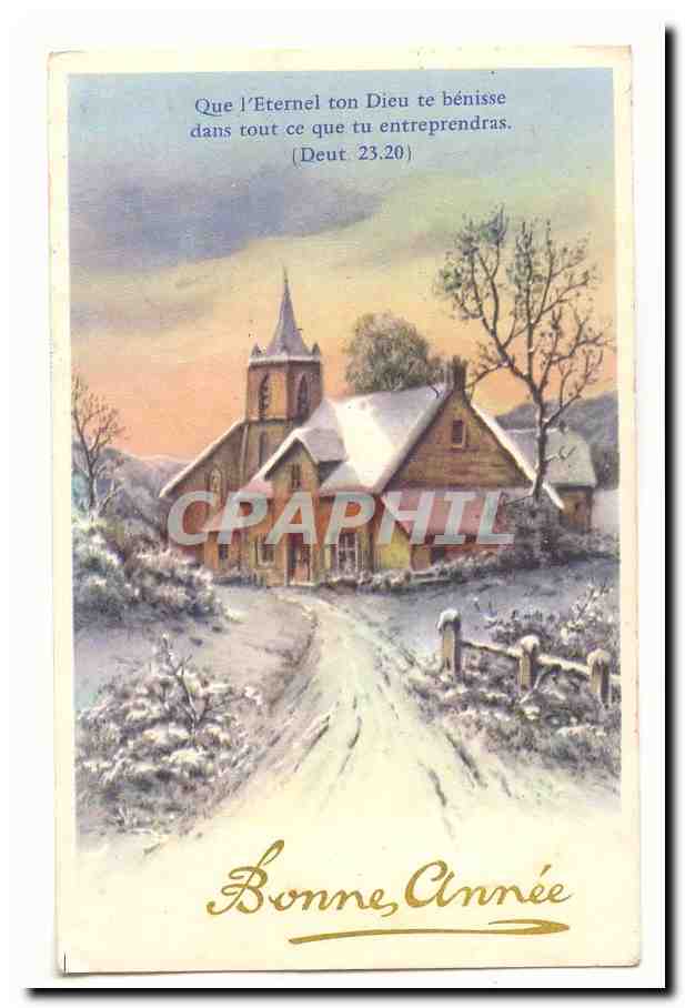 CPA Fantaisie Bonne annee Que l'eternel ton dieu te benisse