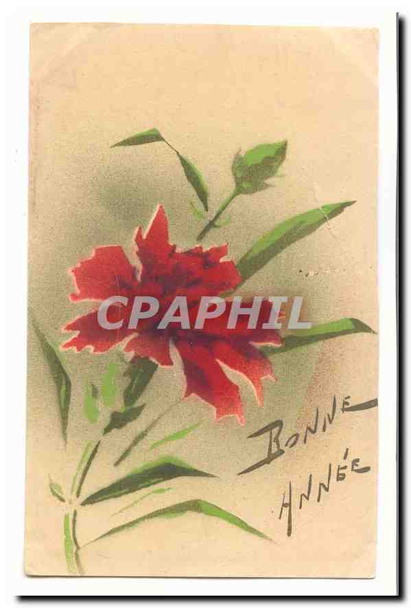 CPA Fantaisie Bonne annee fleur