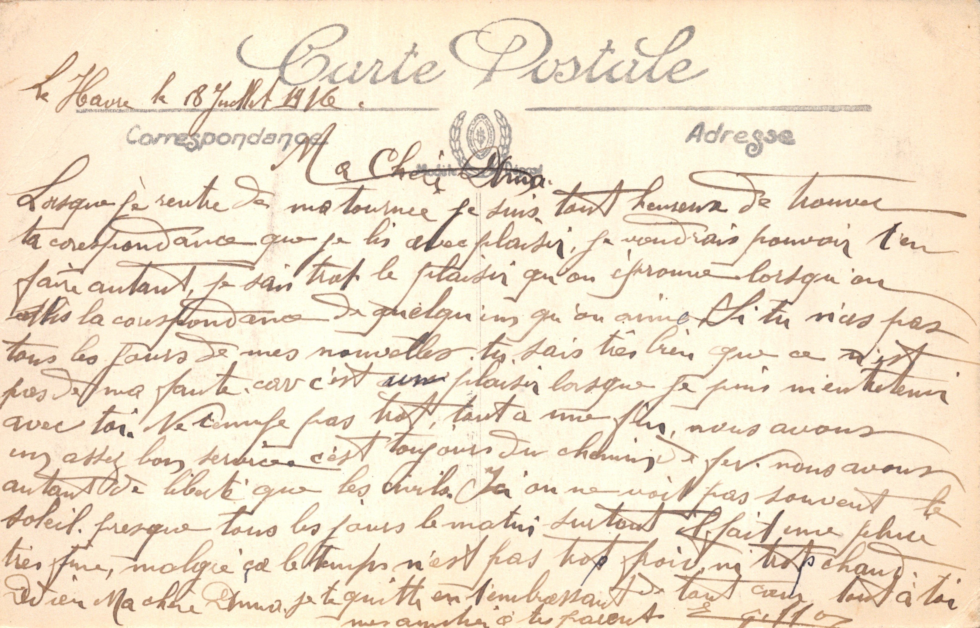 Le Havre — Vue panoramique — Visé Paris n° 621 — Verso