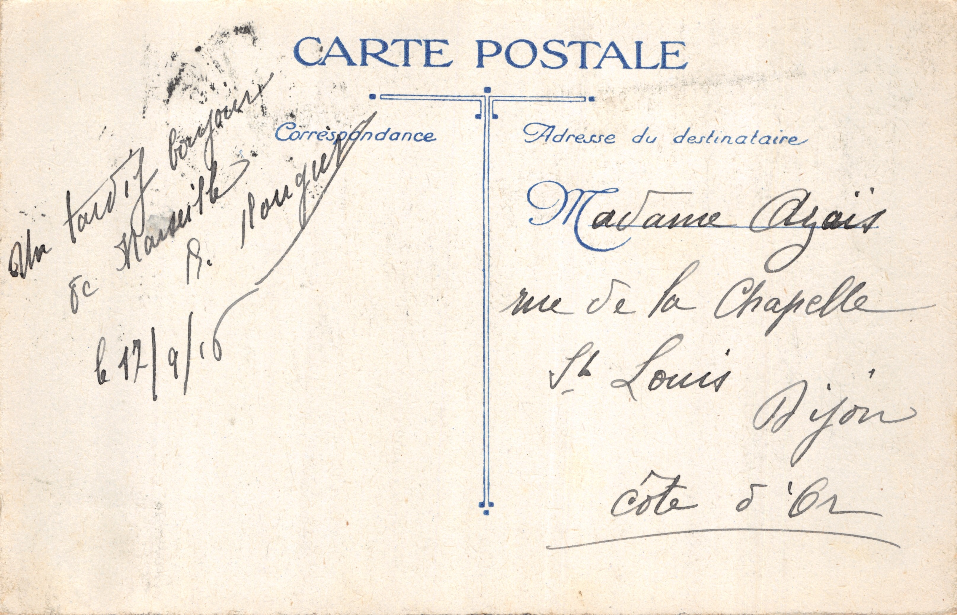 Marseille : het Palais de Lonachamps — uitgever L.V. & Cie — Achterkant