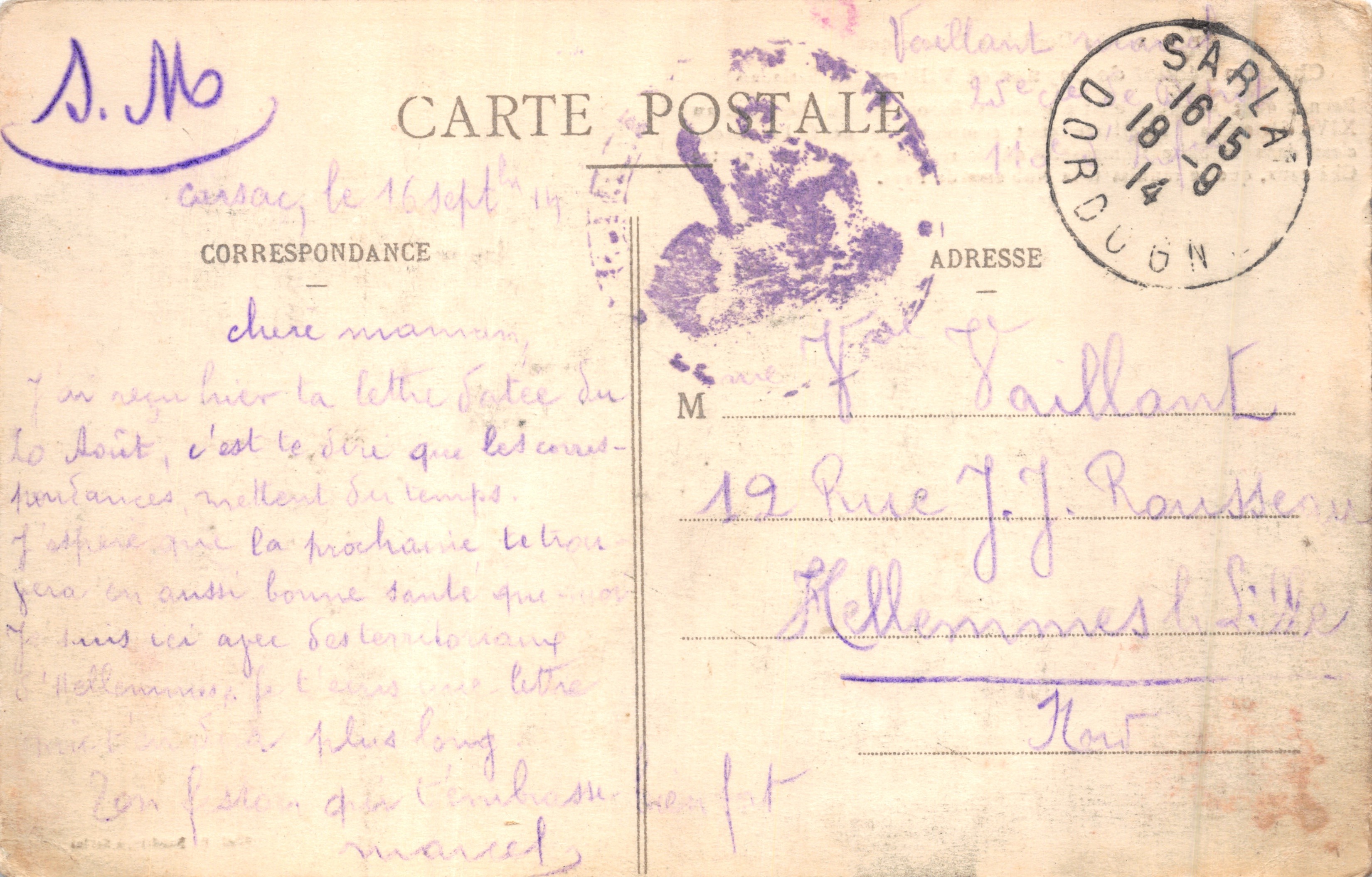 Château Féodal de Beynac et Village (en Sarlatais) — P. D. S. - La Dordogne Pittoresque, éditeur PEOT, P. Druidel, à Sarlat — Verso