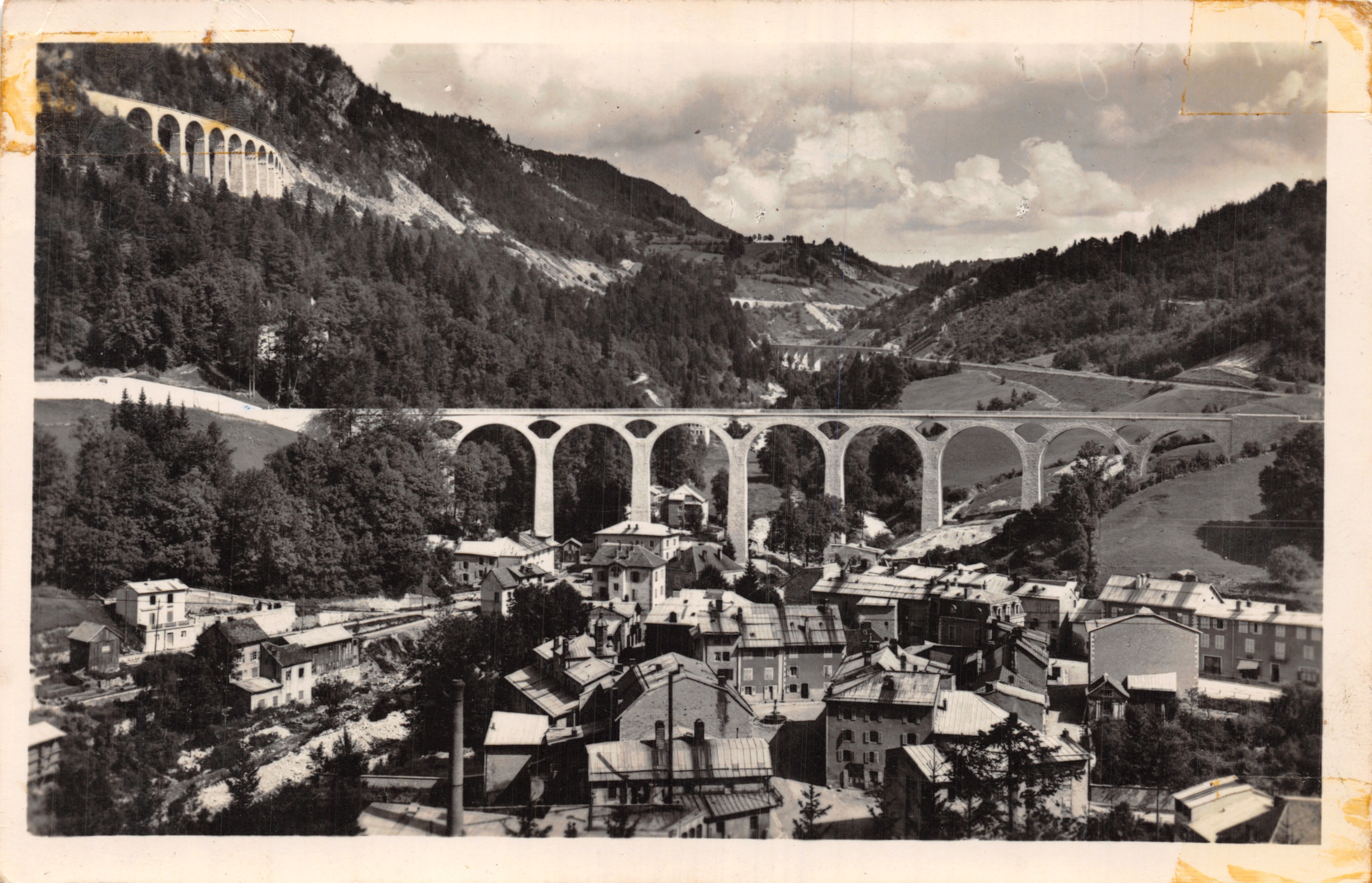 I grandi viadotti — vista panoramica di Morez — editore L. Michaux et Fils, Morez