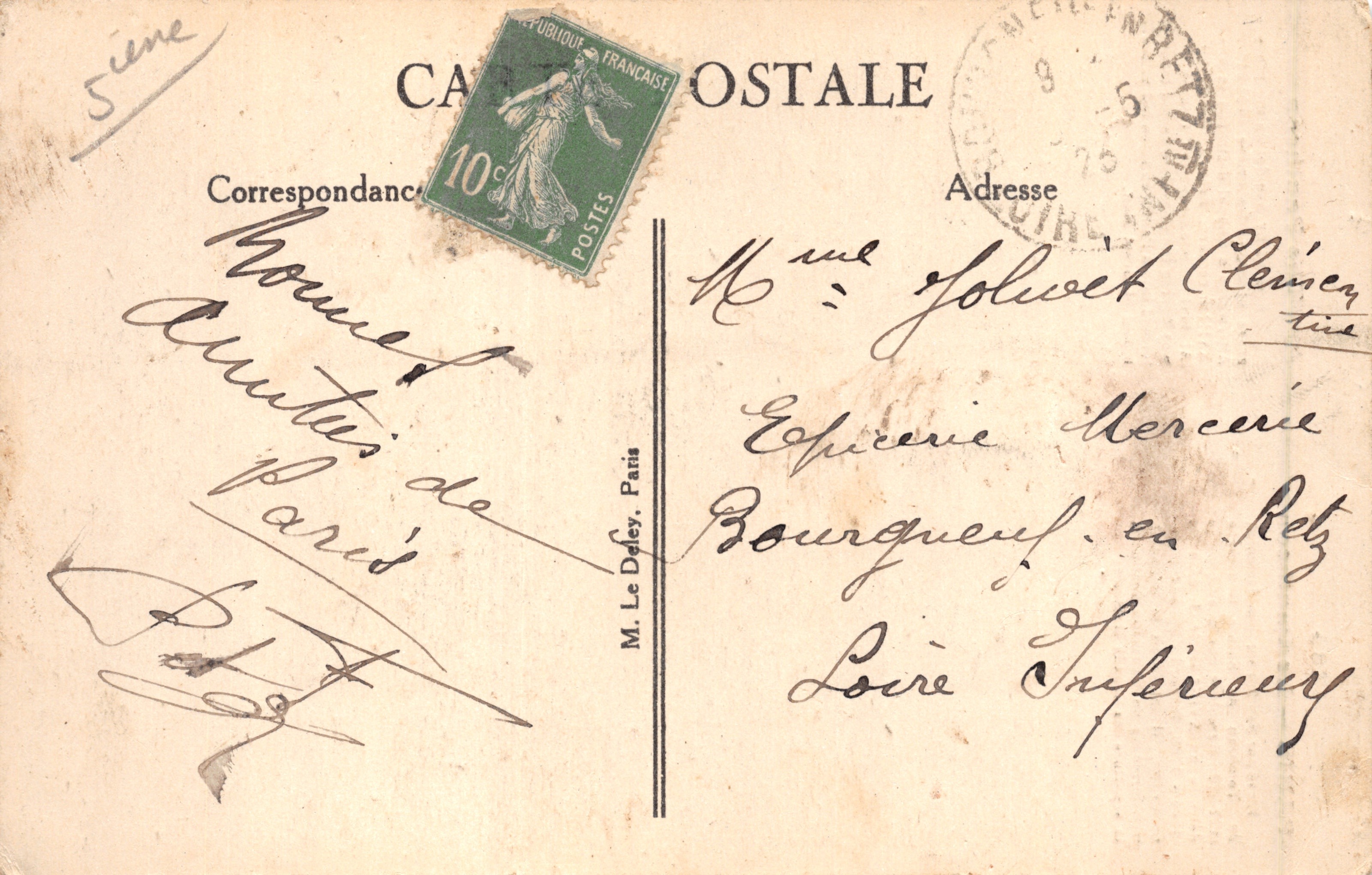 Paris — Le Panthéon — Éditeur M. Le Daley, n° 4334 — Verso
