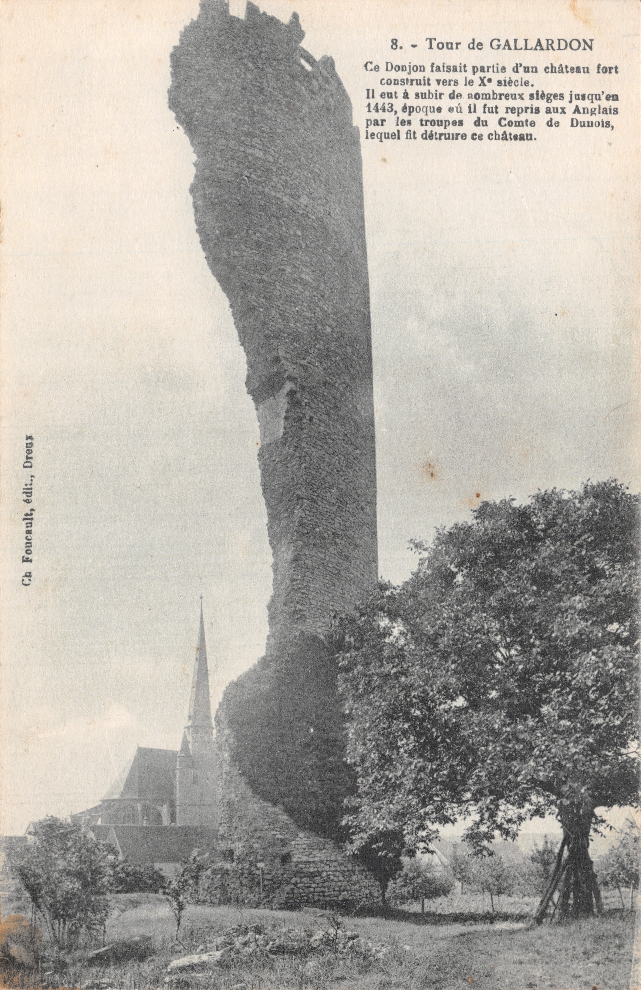 Tour de Gallardon — Donjon du château fort du Xe siècle — Ch. Fourault, Dreux
