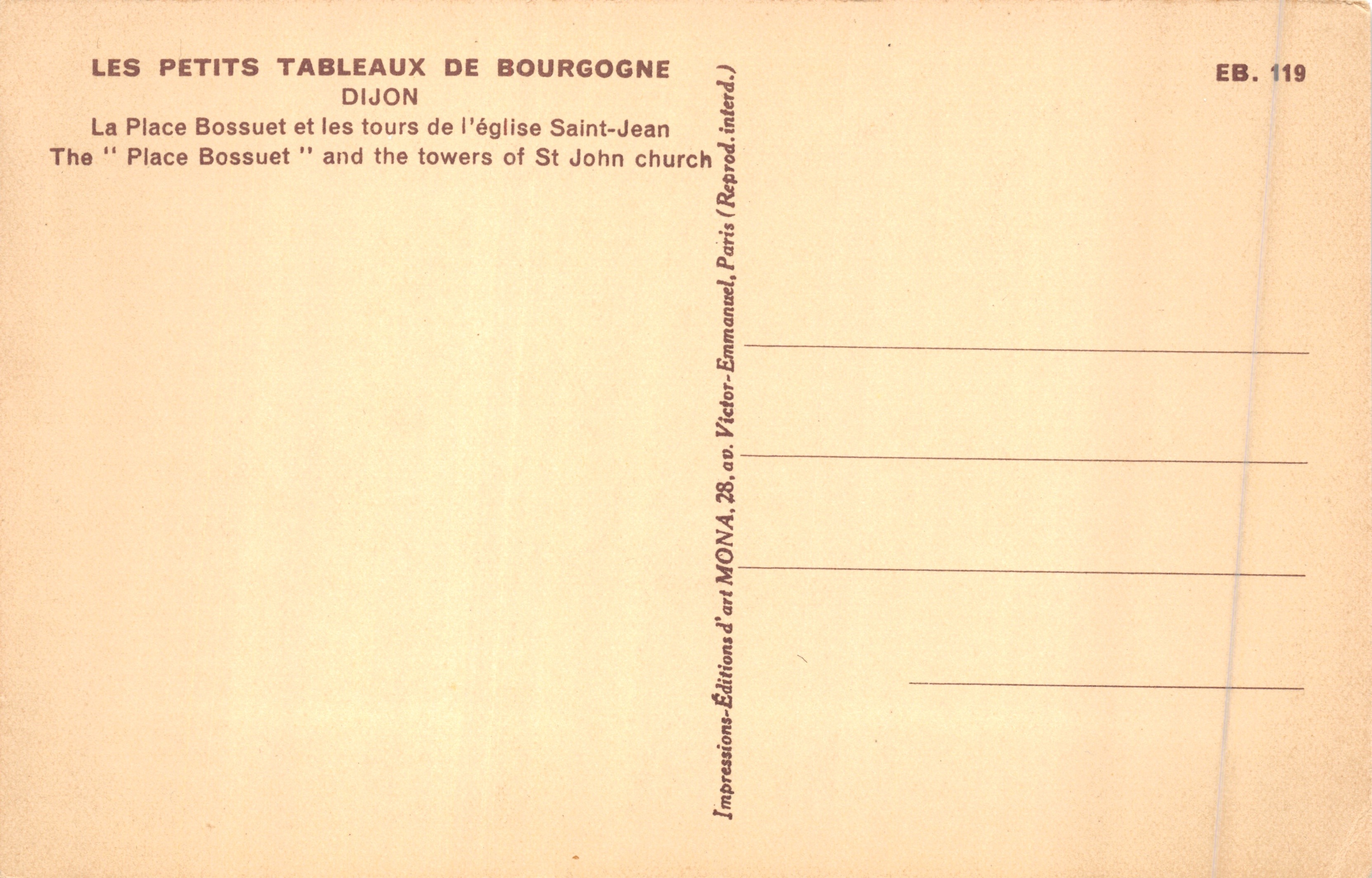 Place Bossuet — église Saint-Jean — éditeur MONA, n° EB.119 — Reverso