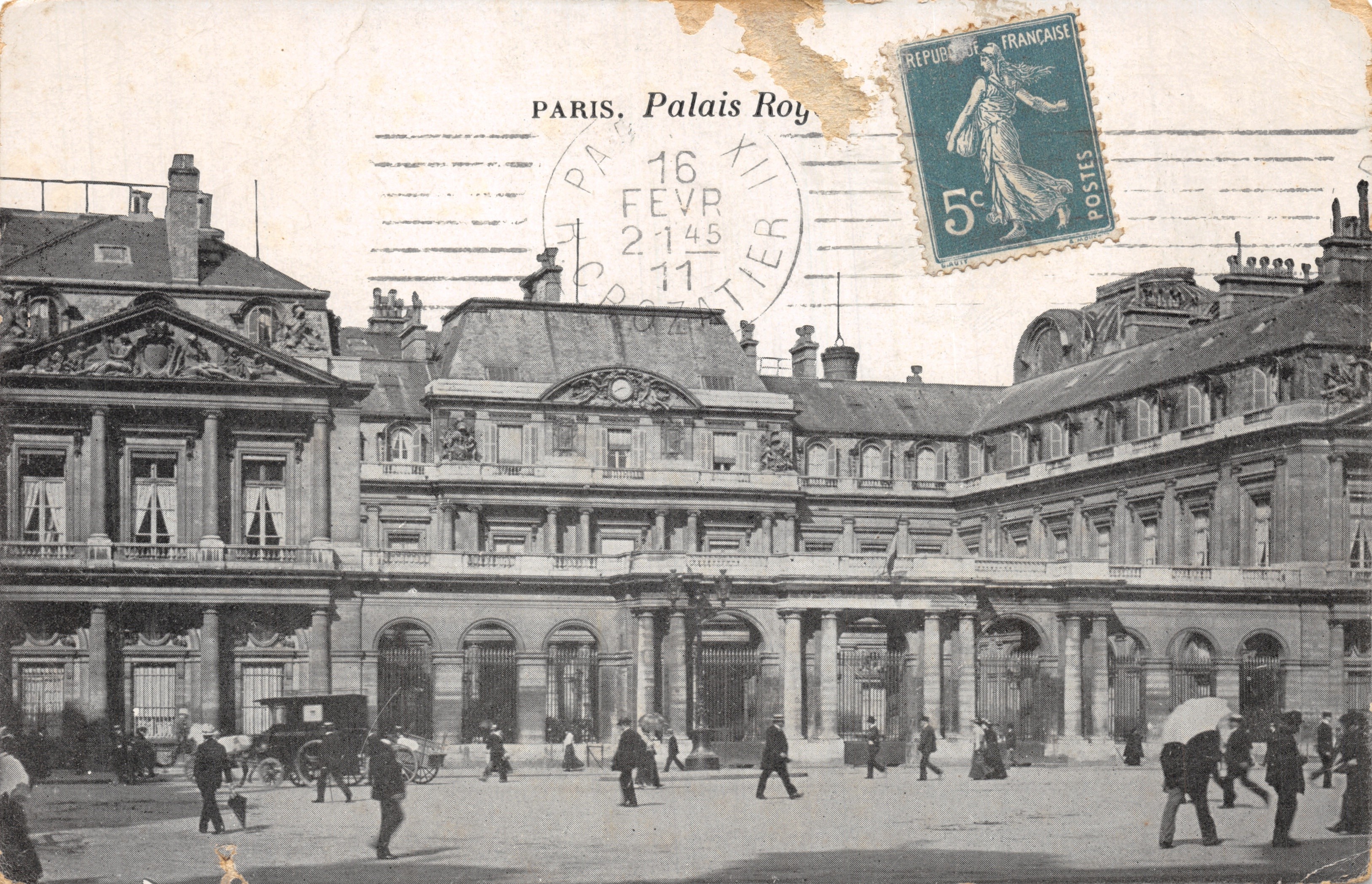 Paris, Palais Royal — vue de la cour intérieure — éditeur imprimeur non identifié