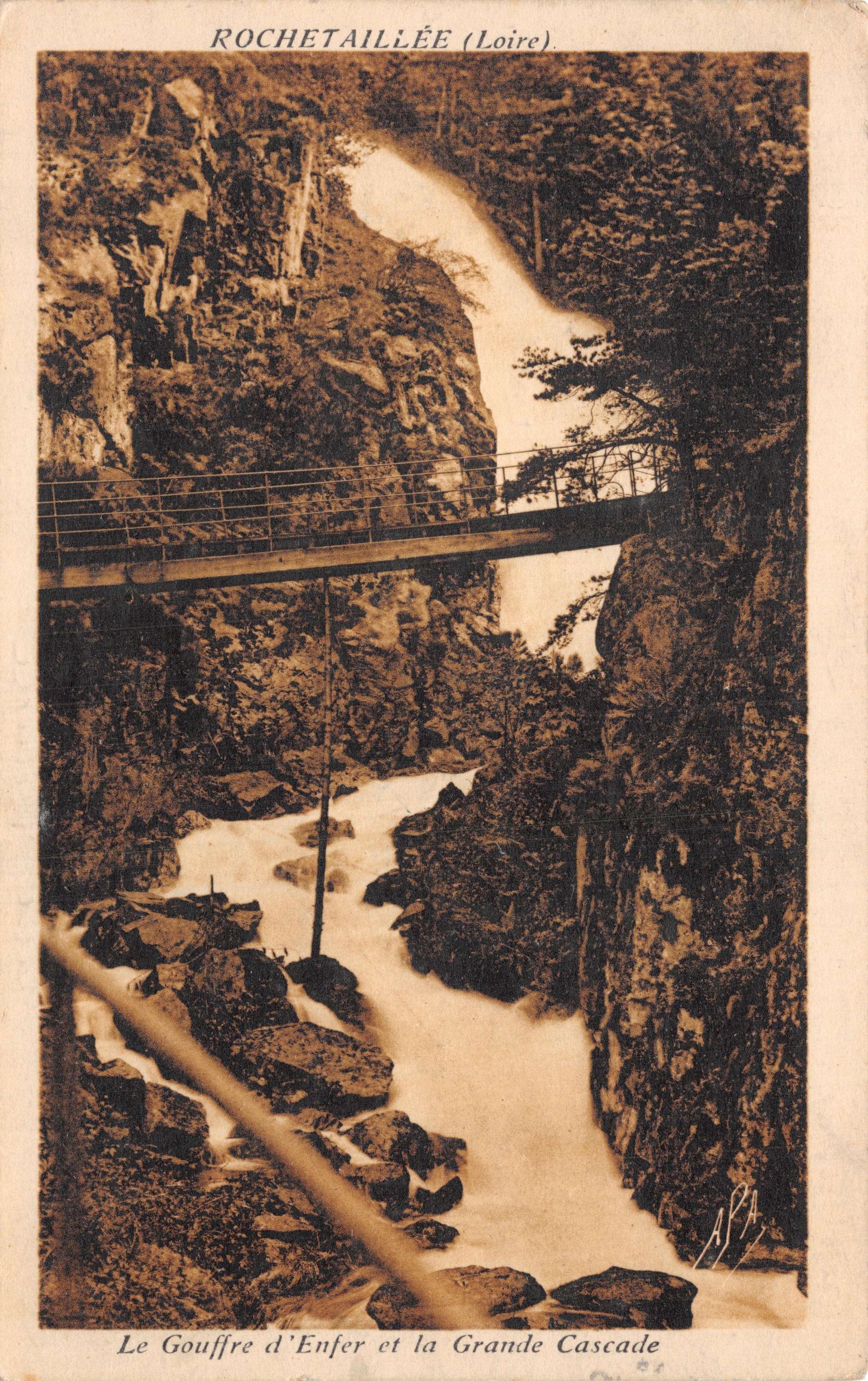 Rochetaillée (Loire) — Le Gouffre d'Enfer et la Grande Cascade — uitgever A.P.A
