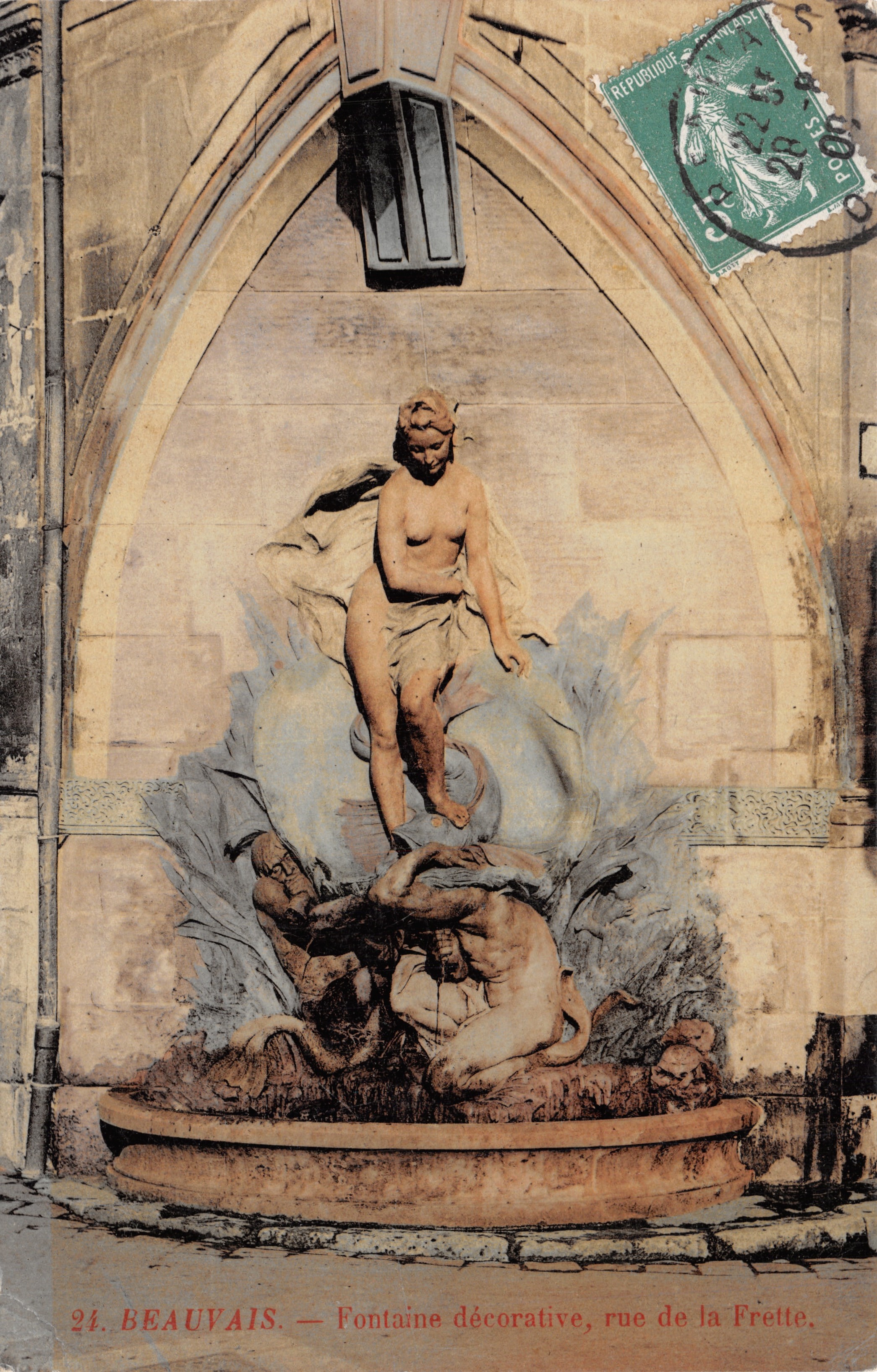 Beauvais — Fontaine décorative, rue de la Frette — éditeur imprimeur non visible