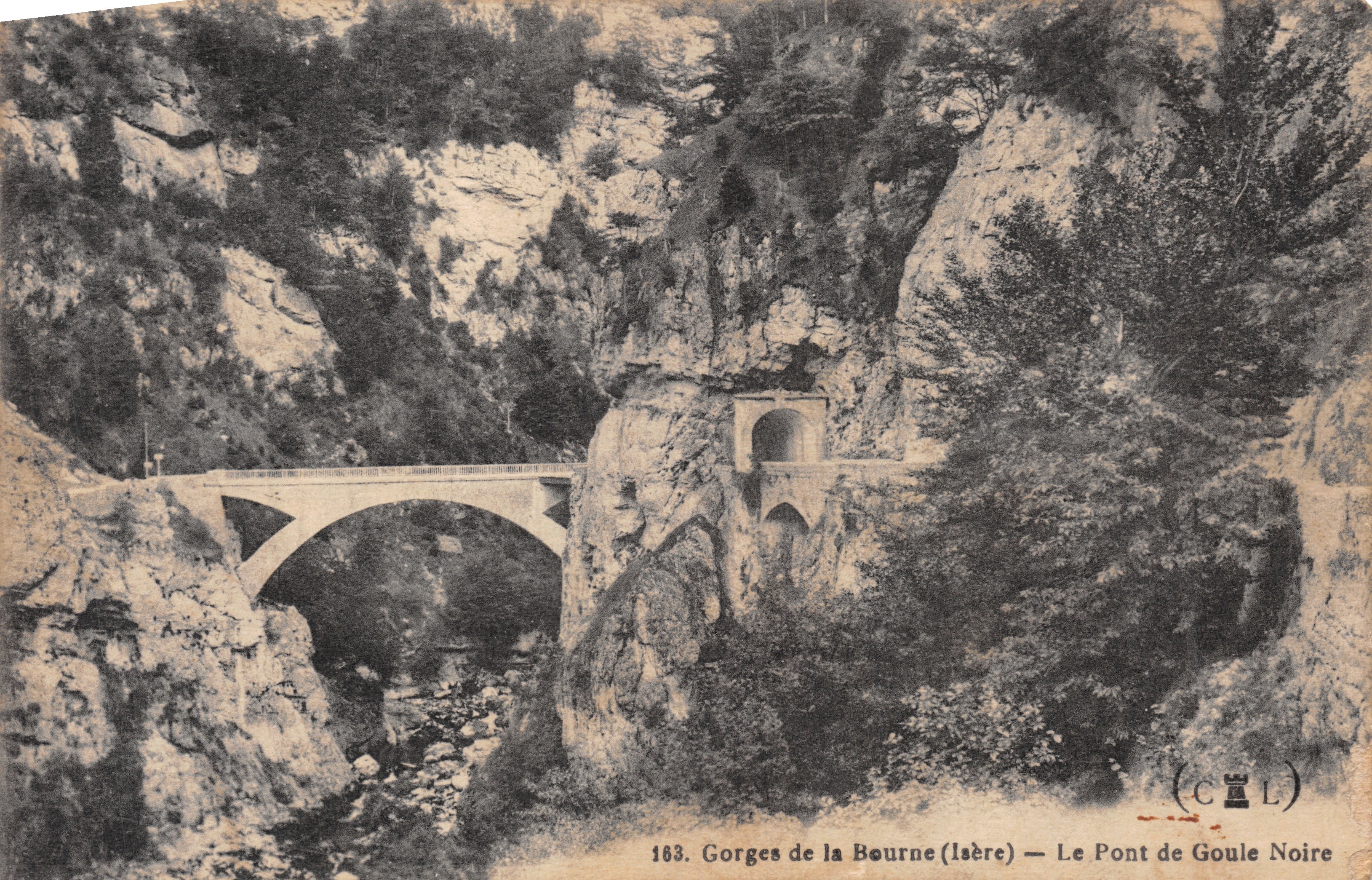Gorges de la Bourne (Isère) — Il ponte Goule Noire — editore CCL, n. 163
