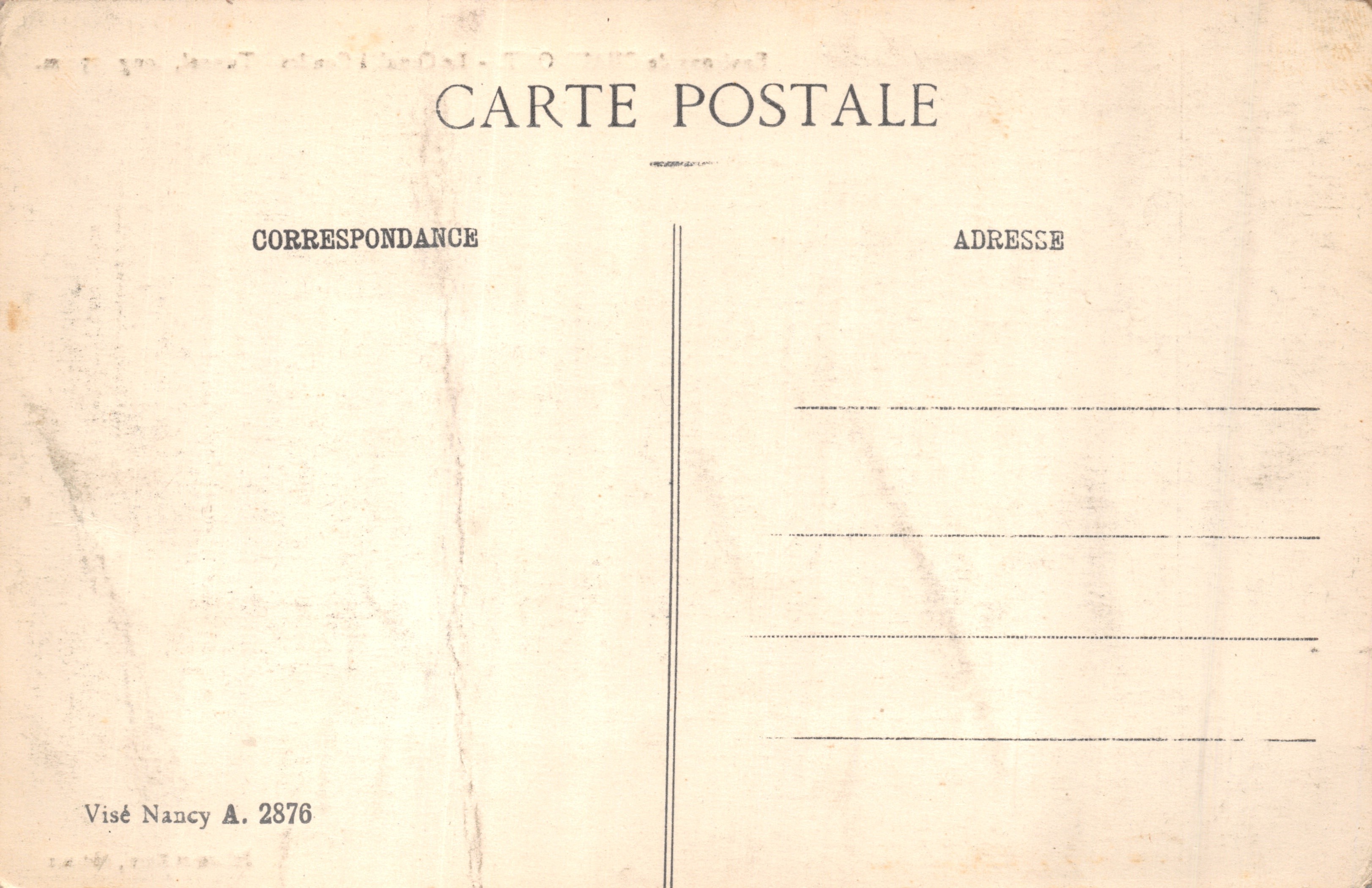 Environs de CHAUMONT — Le Canal à Condes — Tunnel de 350 mètres — éditeur Jullien & Cie, éditions 2876 — Rückseite