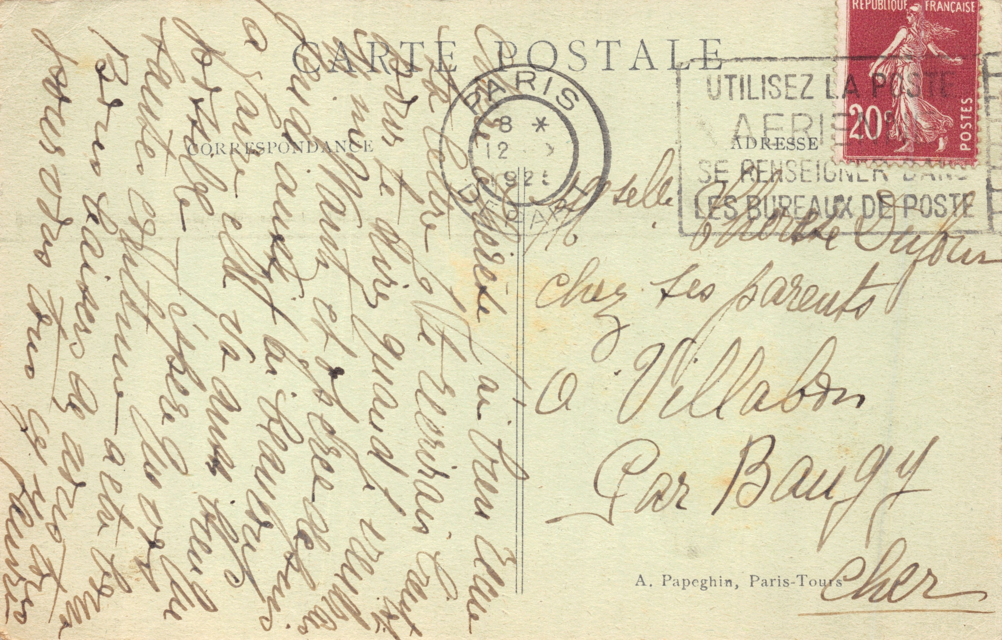 Paris — La Madeleine — éditeur A.P. n°268 — Verso