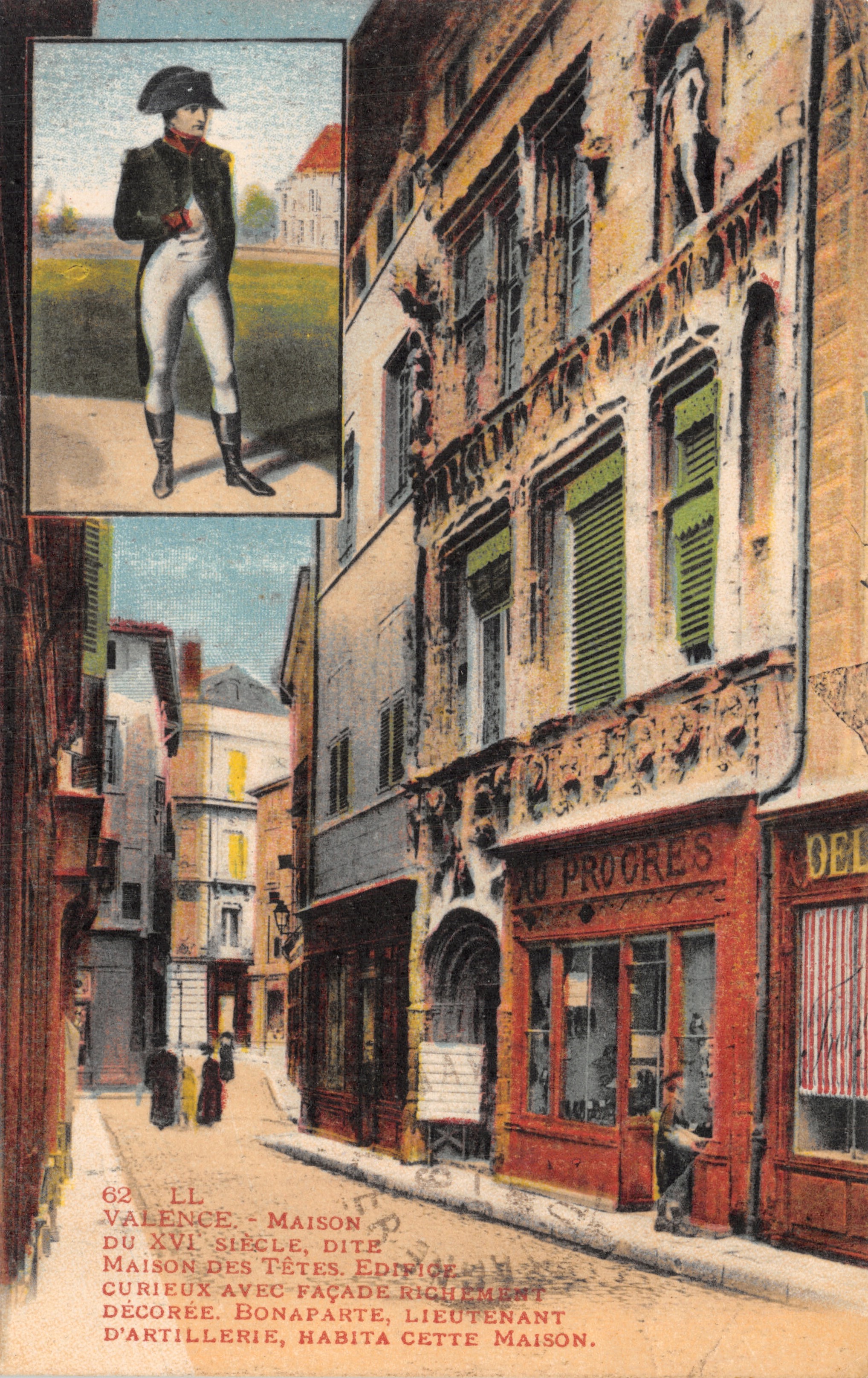 Valence - Casa dei Capi, edificio curioso con facciata riccamente decorata - Lévy et Neurdein Réunis, Stampa Parigi