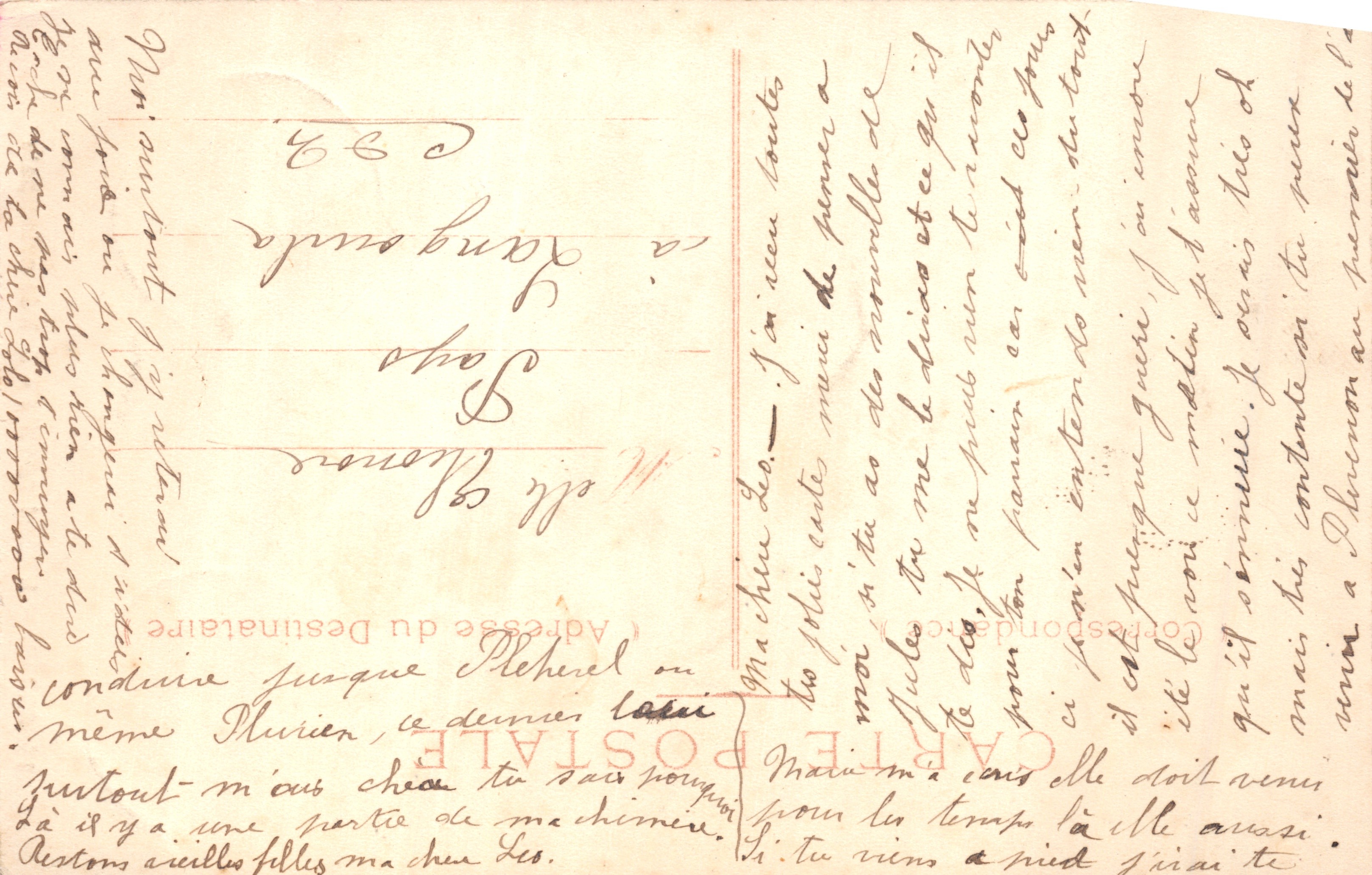 Arras — Het Stadhuis — Hoofdingang — uitgever LEHÉRY, n°14 — Achterkant
