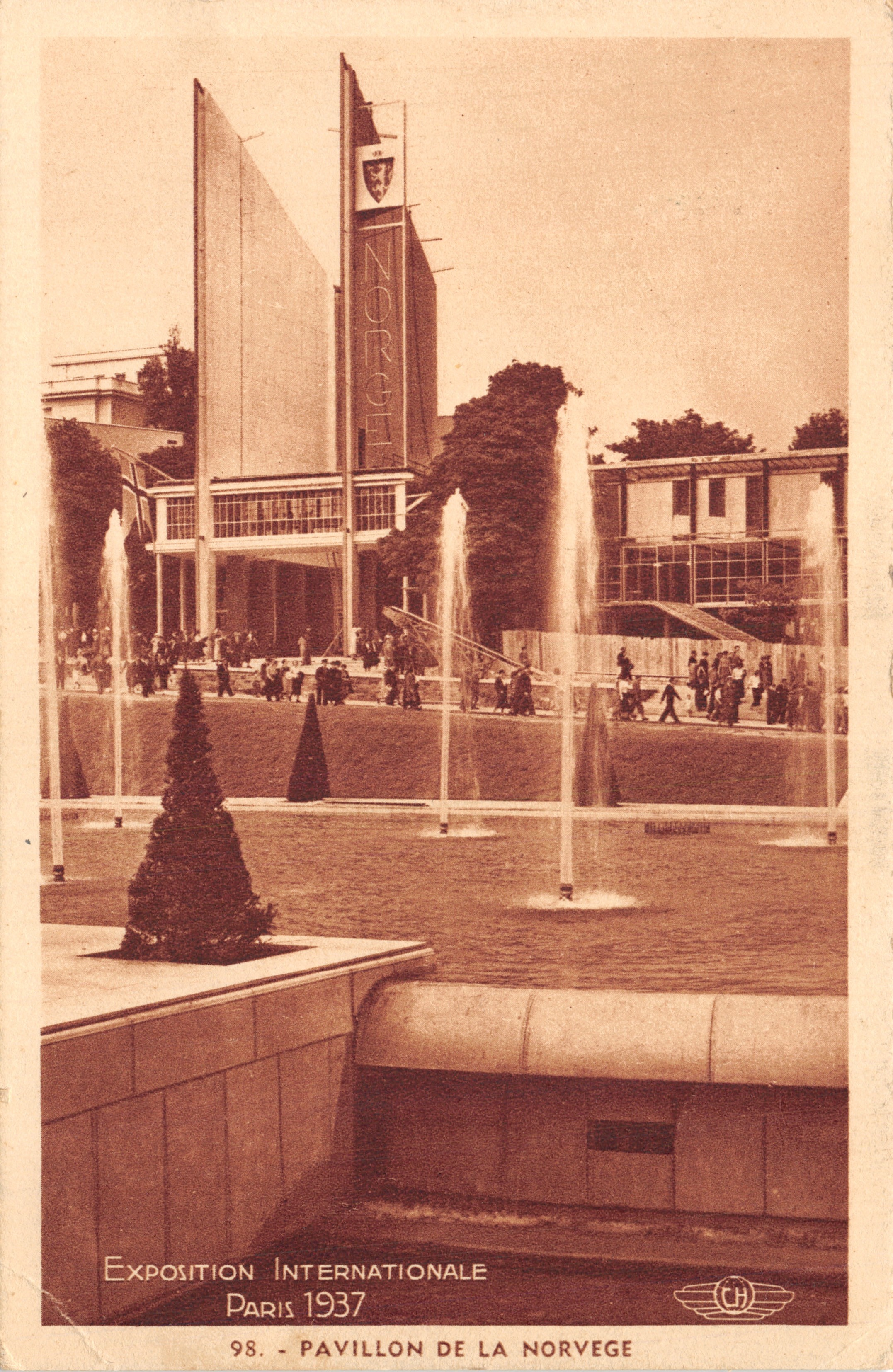 Pavillon de la Norvège — Exposition Internationale de Paris 1937 — éditeur H. CHIPAULT, n° 98
