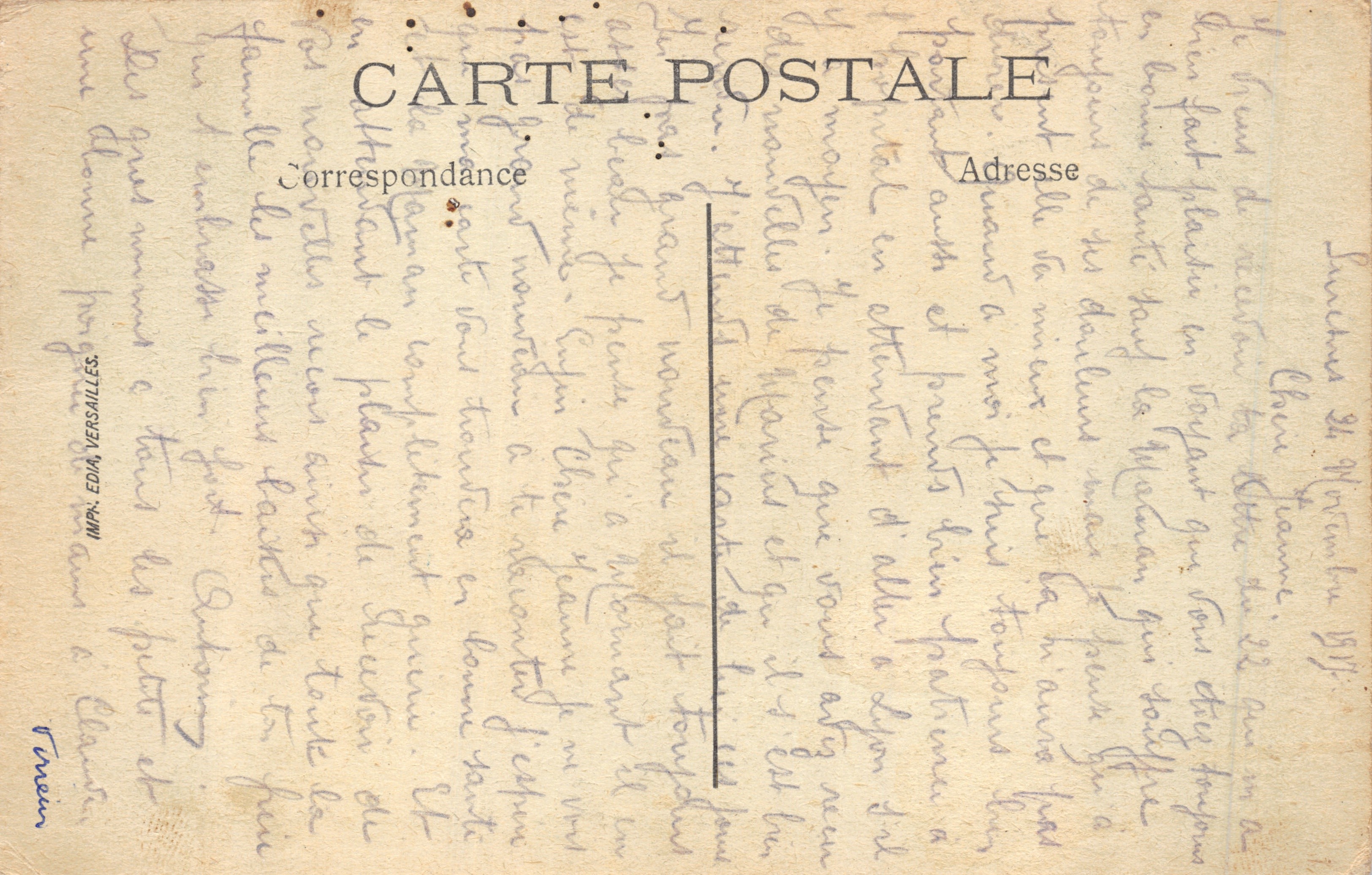 Versailles — Musée des Voitures — Carrosse ayant servi au Couronnement de Napoléon Ier — Éditeur IMPR. EDIA VERSAILLES — Verso