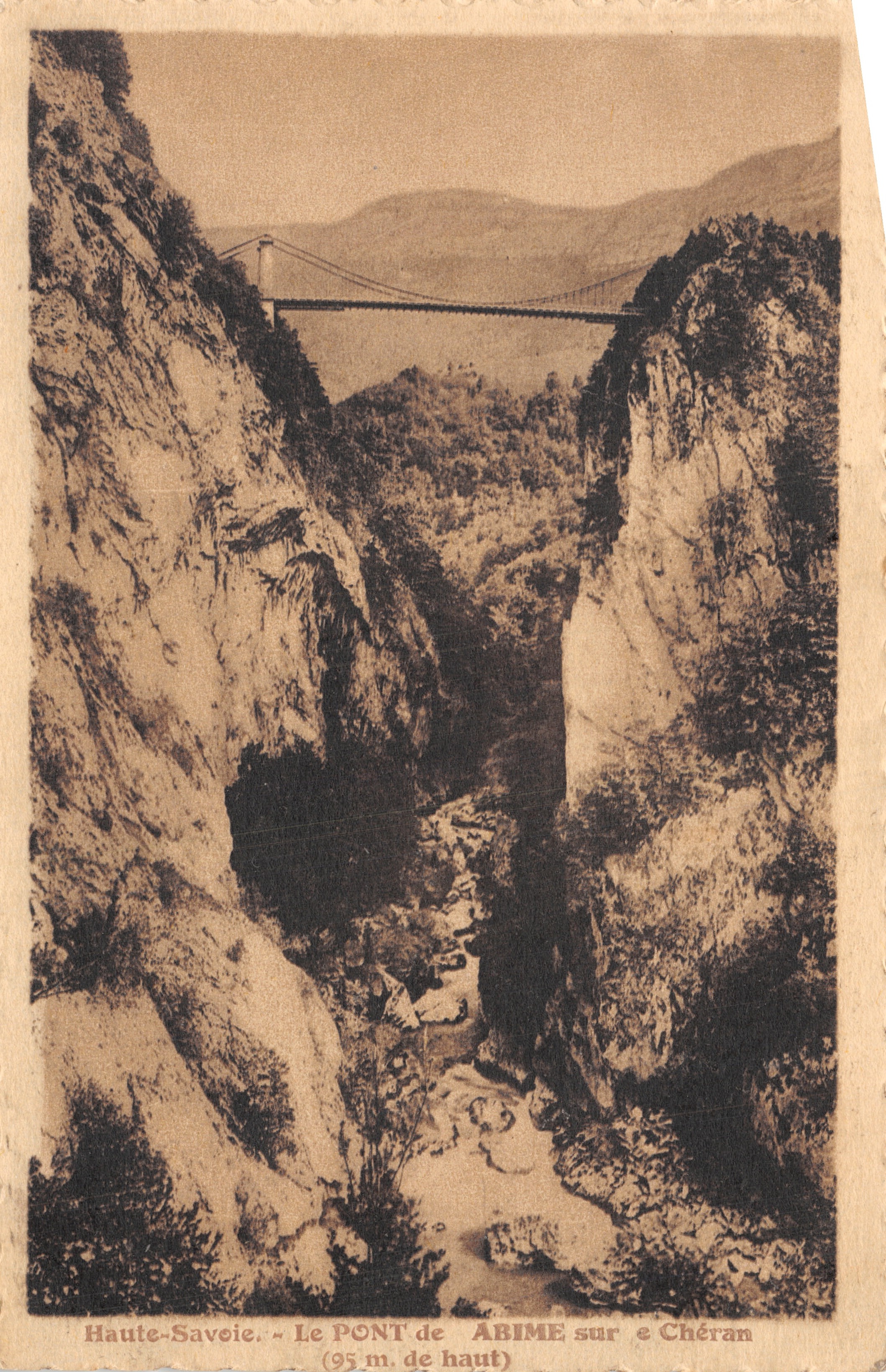 Haute-Savoie — De BRUG van ABIME over de Chéran (95 m. hoog)