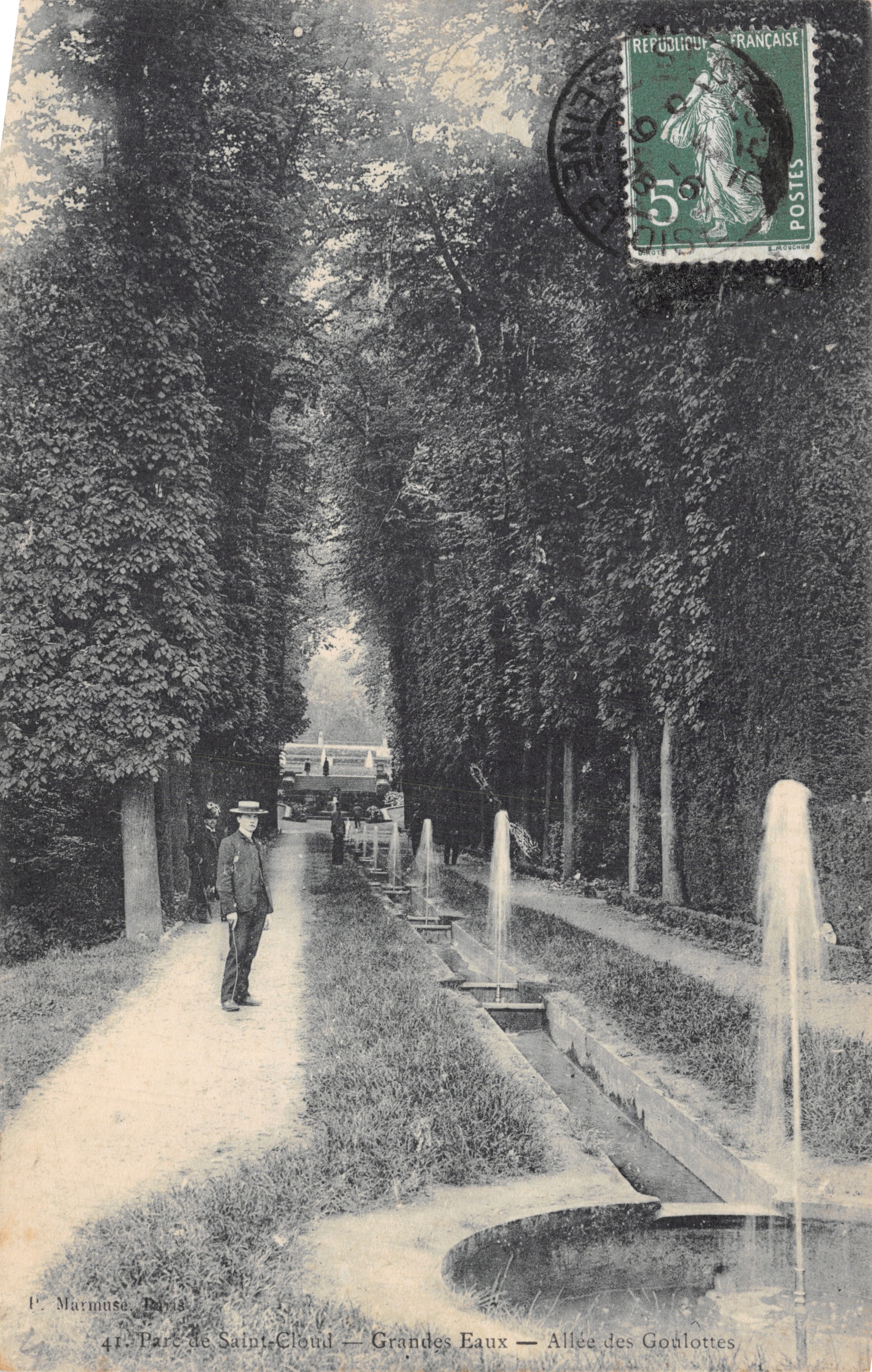 Parc de Saint-Cloud — Grandes Eaux — Allée des Goulottes — éditeur L. Marinée, Paris