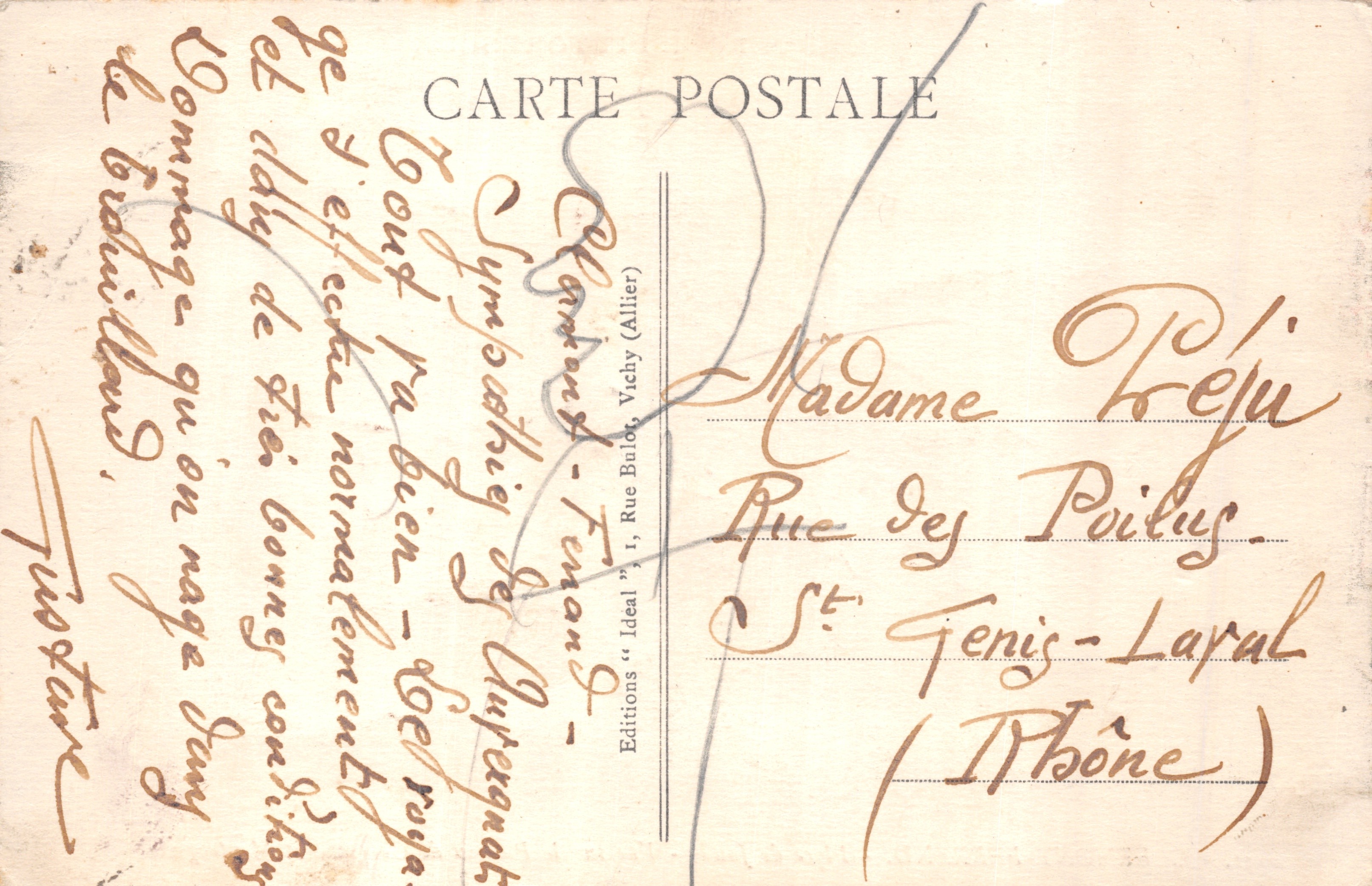 Clermont-Ferrand — Vue sur le Plateau de Gergovia et Montrognon — Éditeur Idéal, n° 4041 — Back
