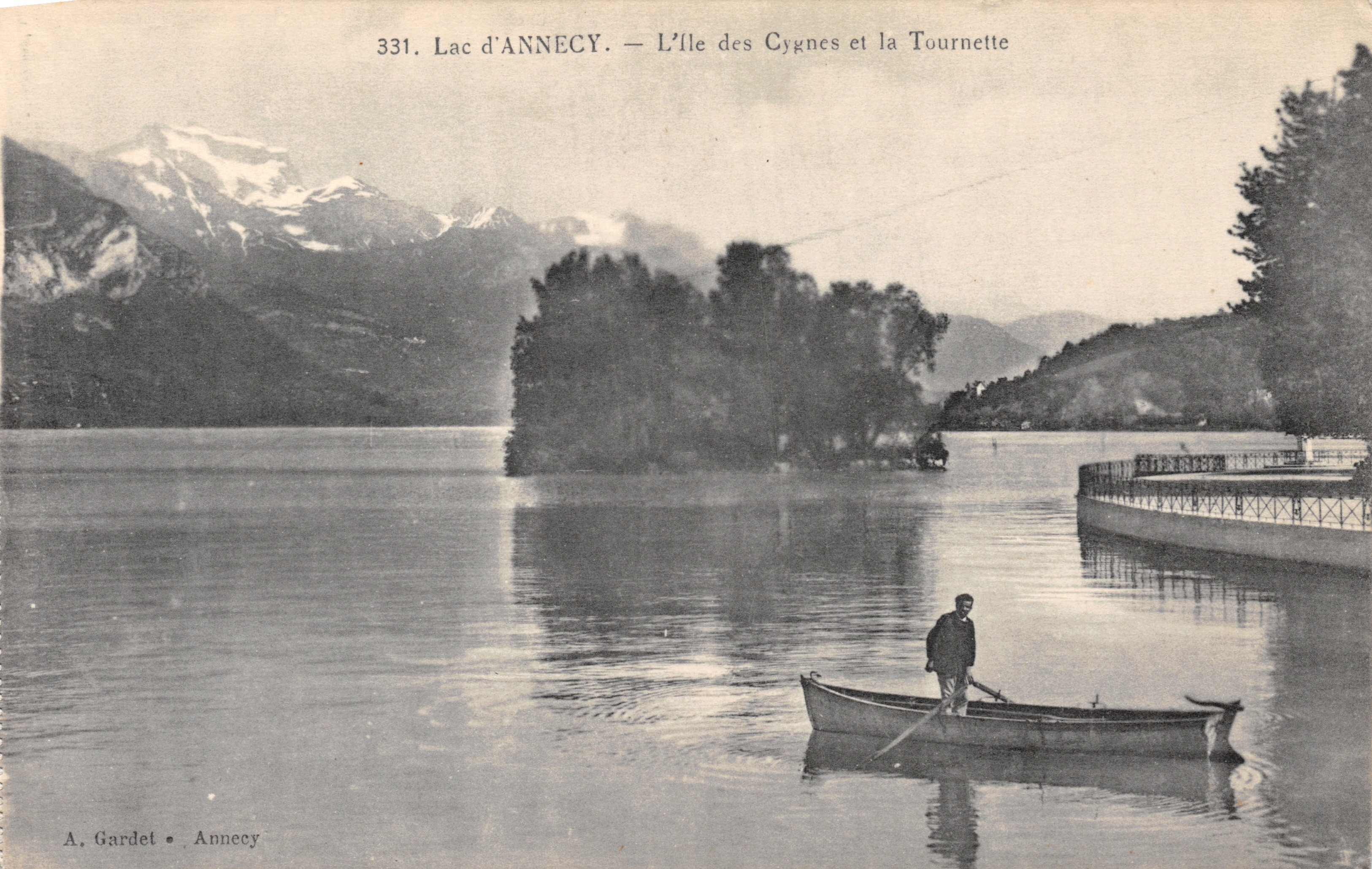 Lac d'ANNECY — De Eiland van de Zwanen en de Tournette — A. Gardet • Annecy