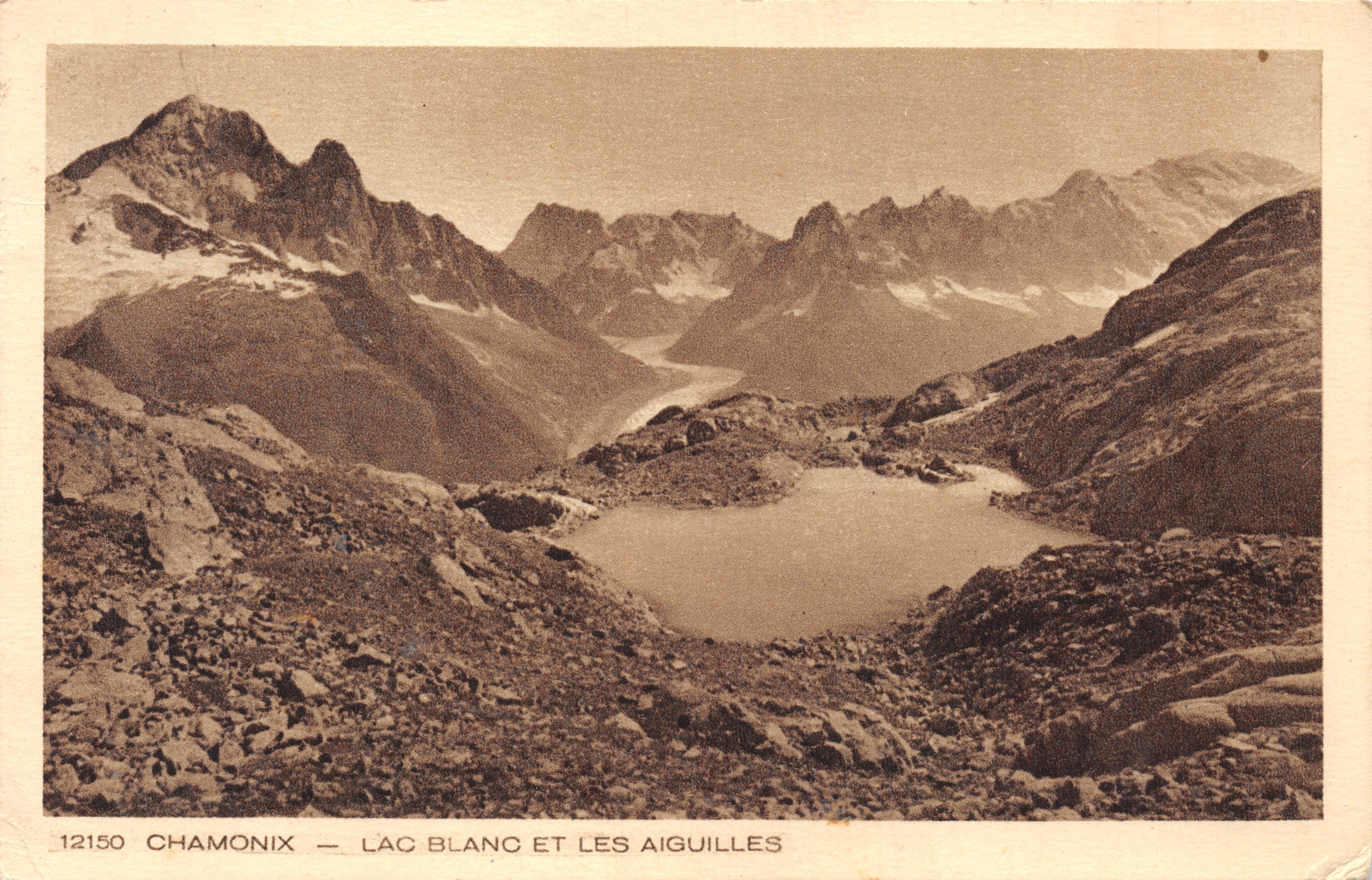 Chamonix — Lac Blanc e le Aiguilles — editore Imp. Braun & Cie, n° 12150