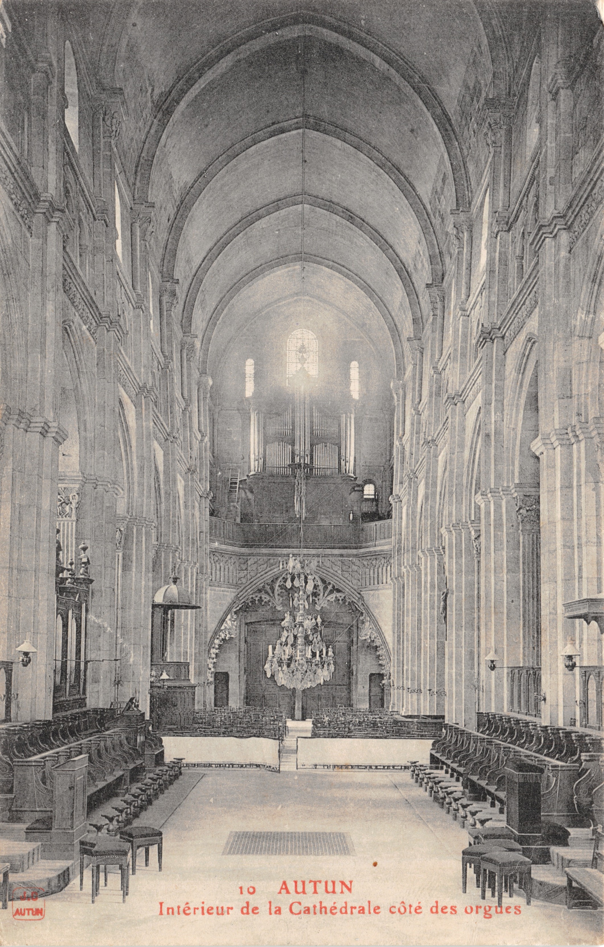 Autun — Intérieur de la Cathédrale côté des orgues — éditeur Autun, n° 10