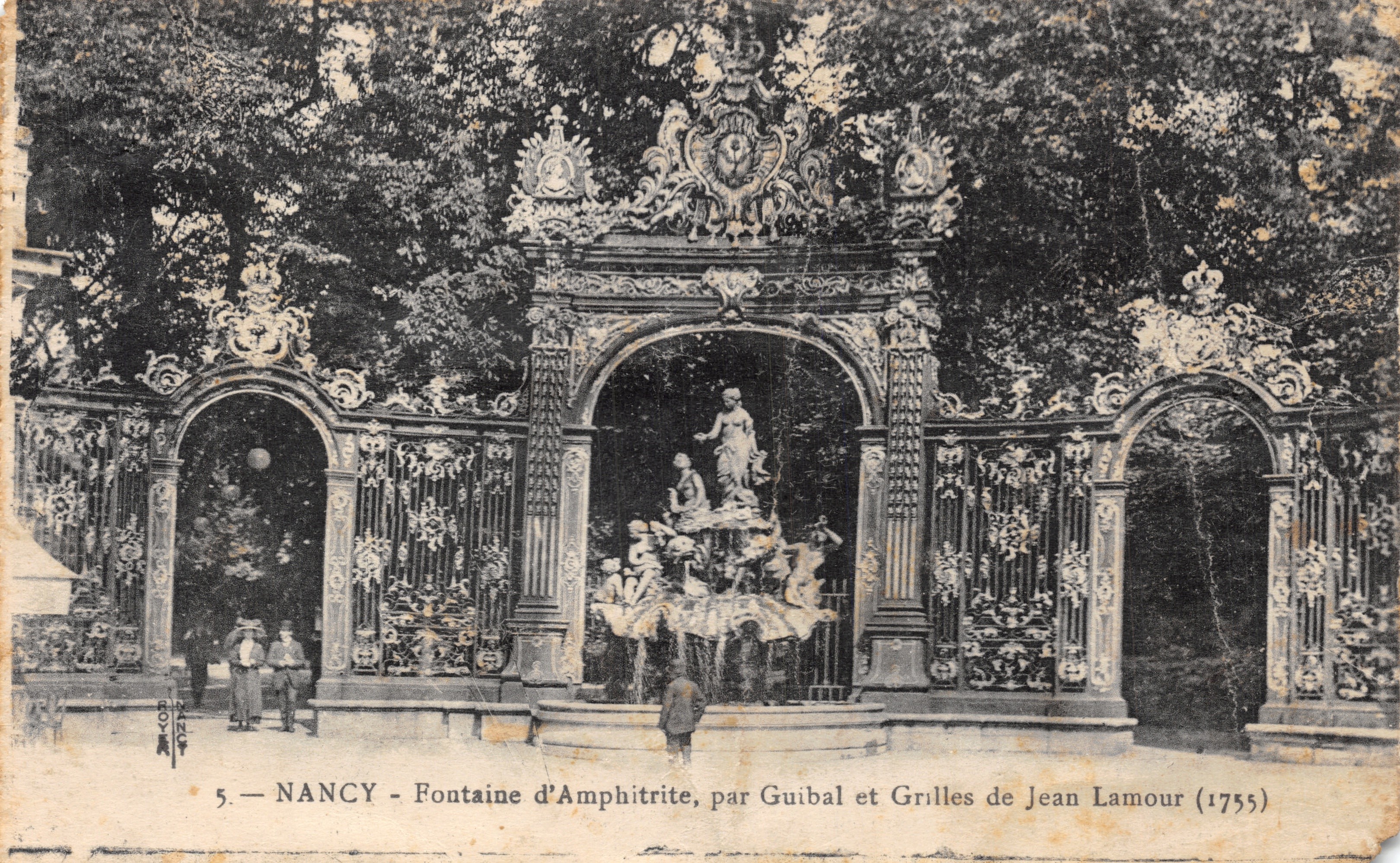 Nancy — Fontaine d'Amphitrite, par Guibal et Grilles de Jean Lamour (1755)