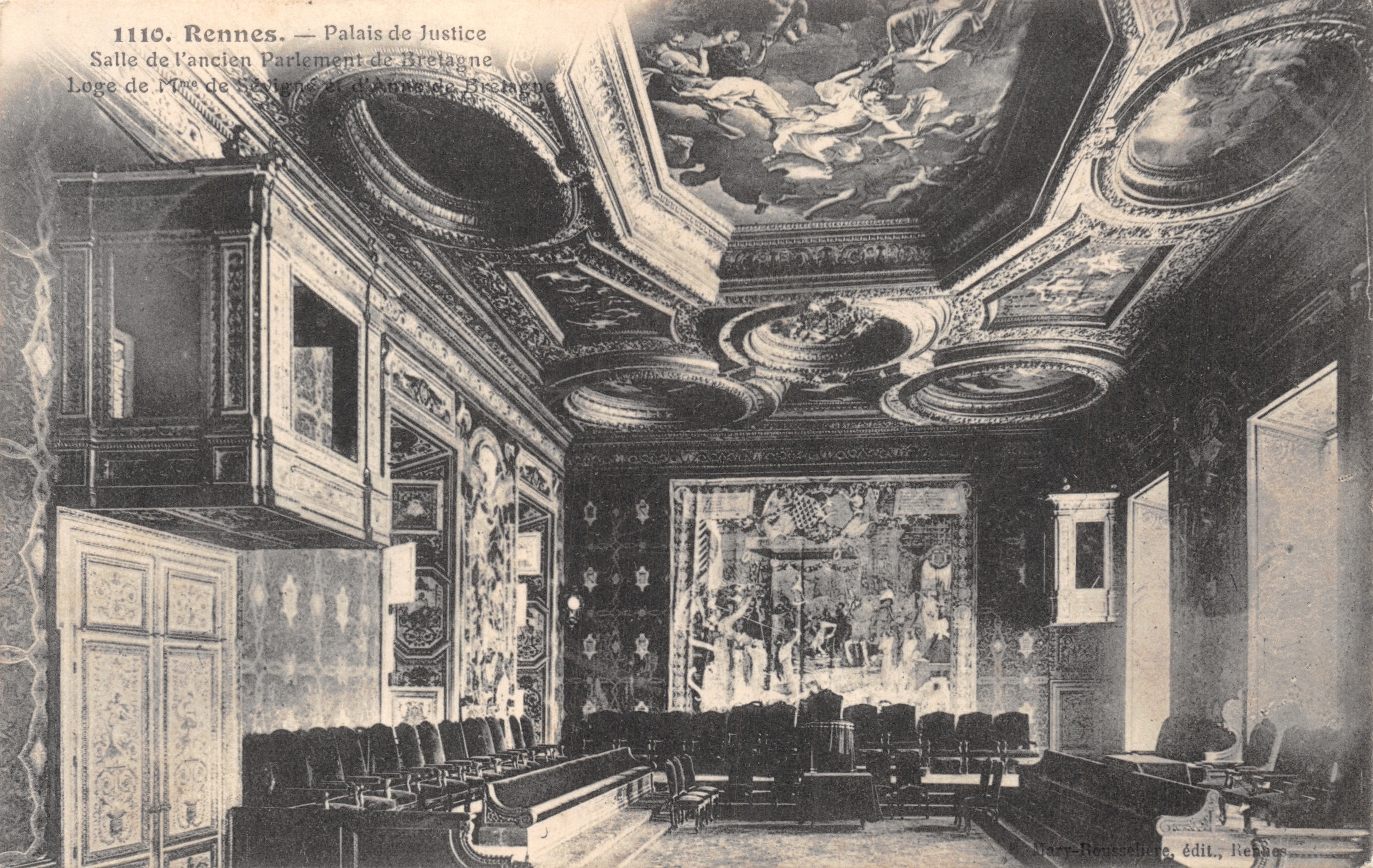 Rennes — Salle de l'Ancien Parlement de Bretagne — éditeur : Harry-Reussenberg, Rennes
