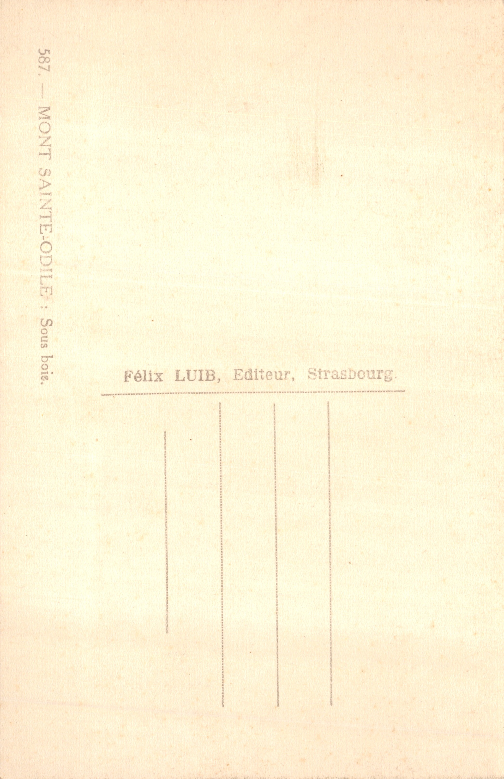 Mont Sainte-Odile — Sentiero nel bosco — Félix LUIB, Editore, Strasburgo — Verso