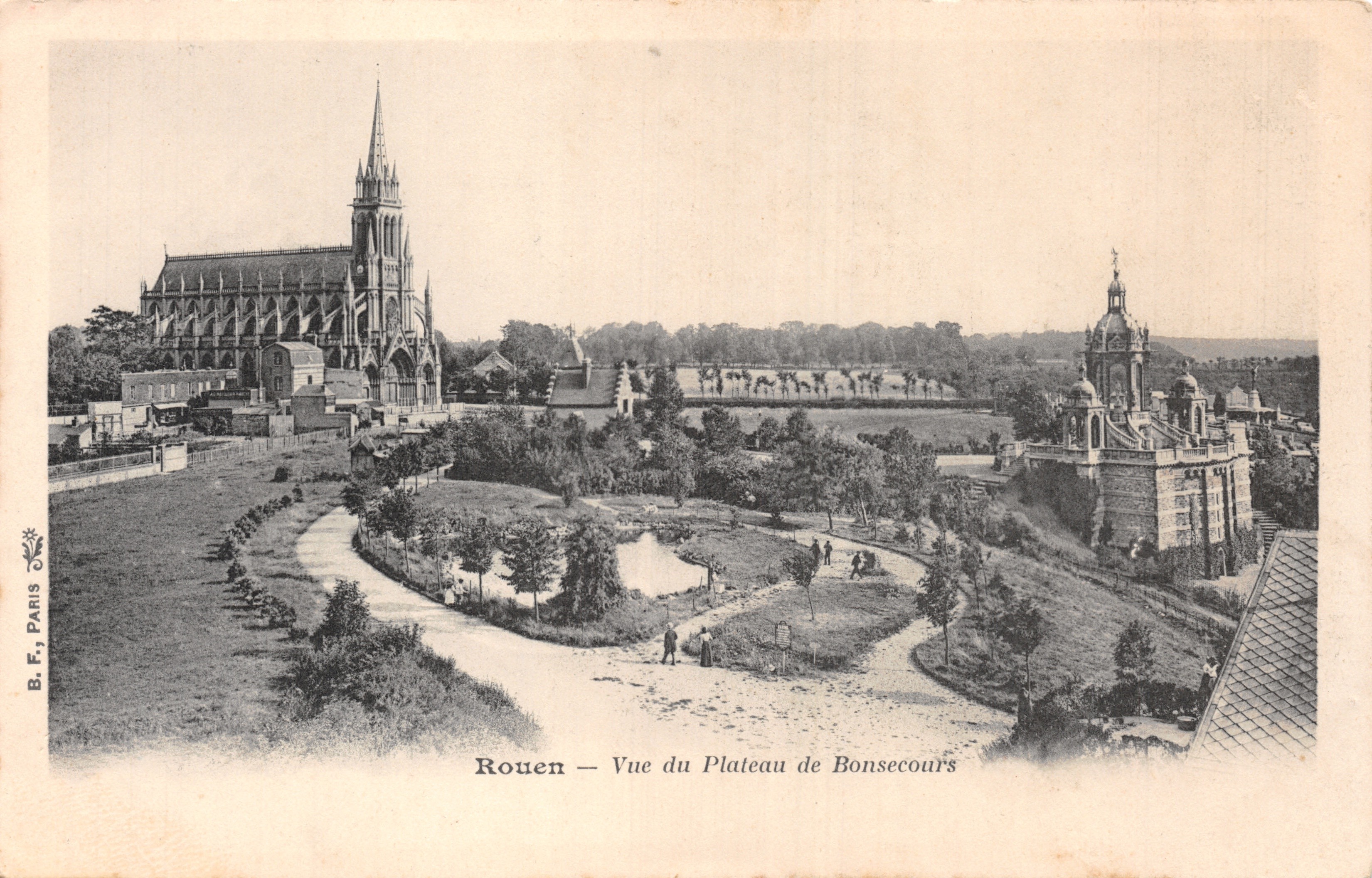 Rouen — Vue du Plateau de Bonsecours — B. F. Paris