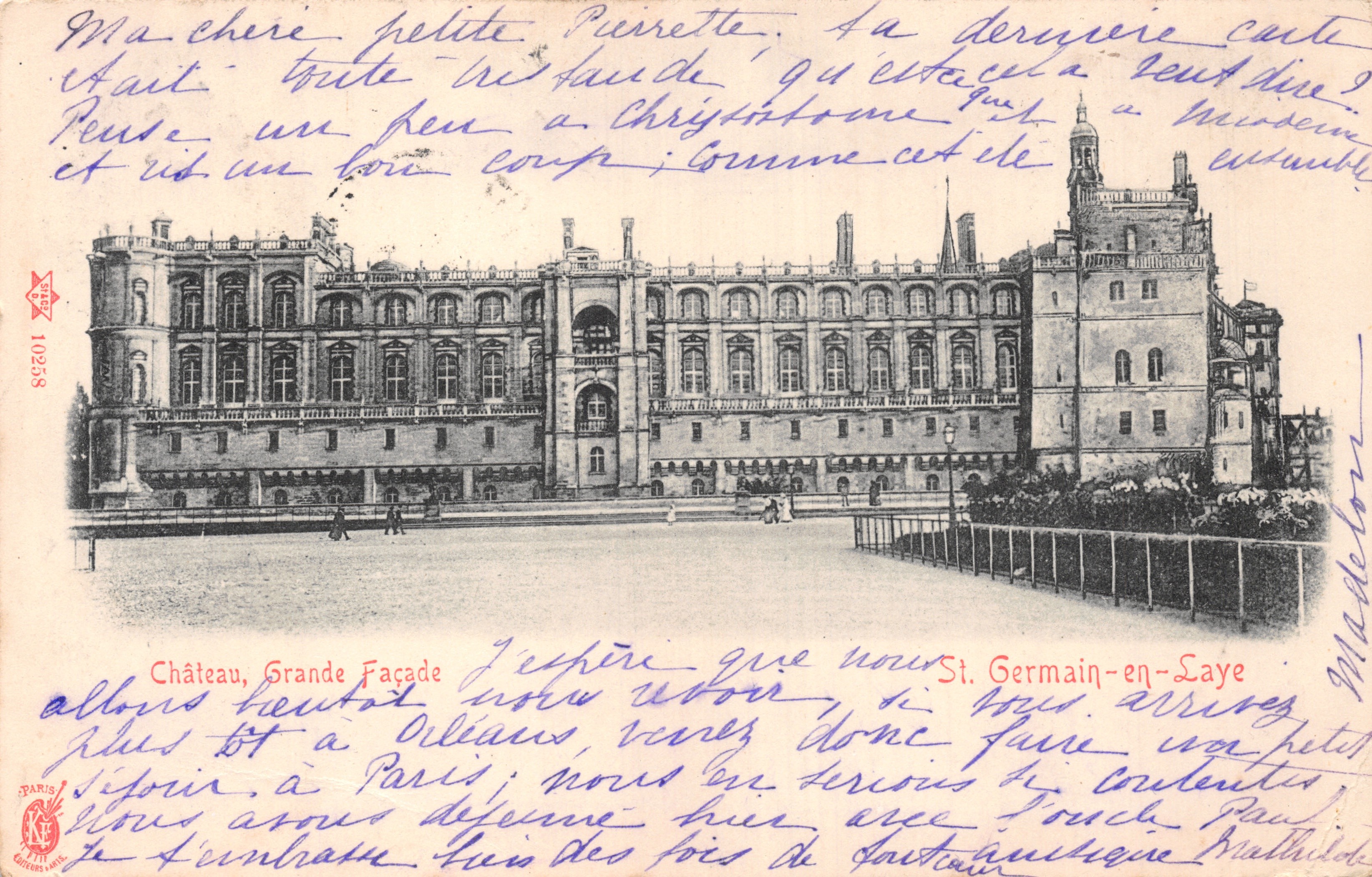 Zamek, Wielka Fasada — St. Germain-en-Laye — éditeur : Paris, n° 10238