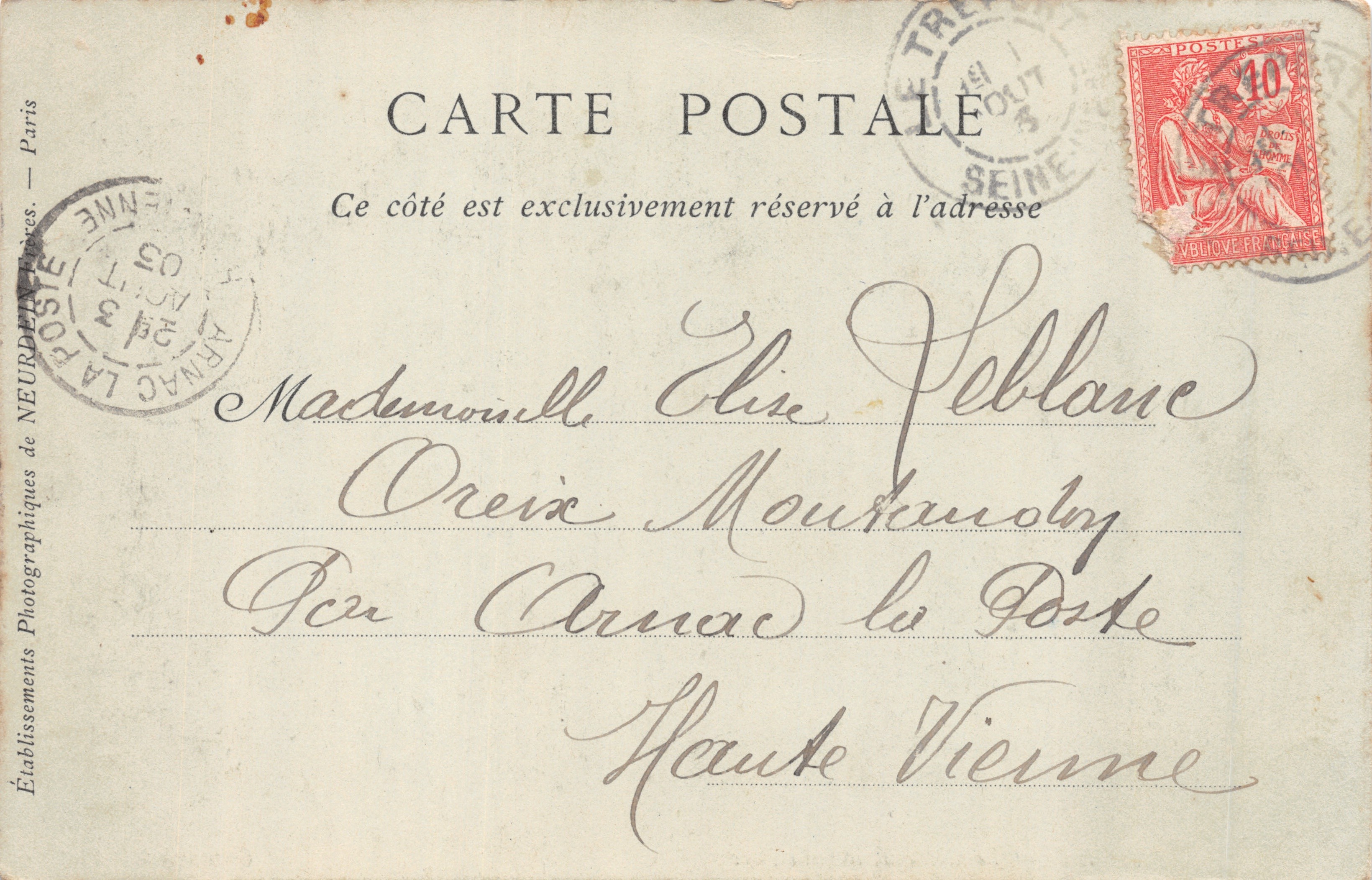 EU — Le Château, côté du Parc — Éditeur: Collections ND Phot, n°4 — Rewers