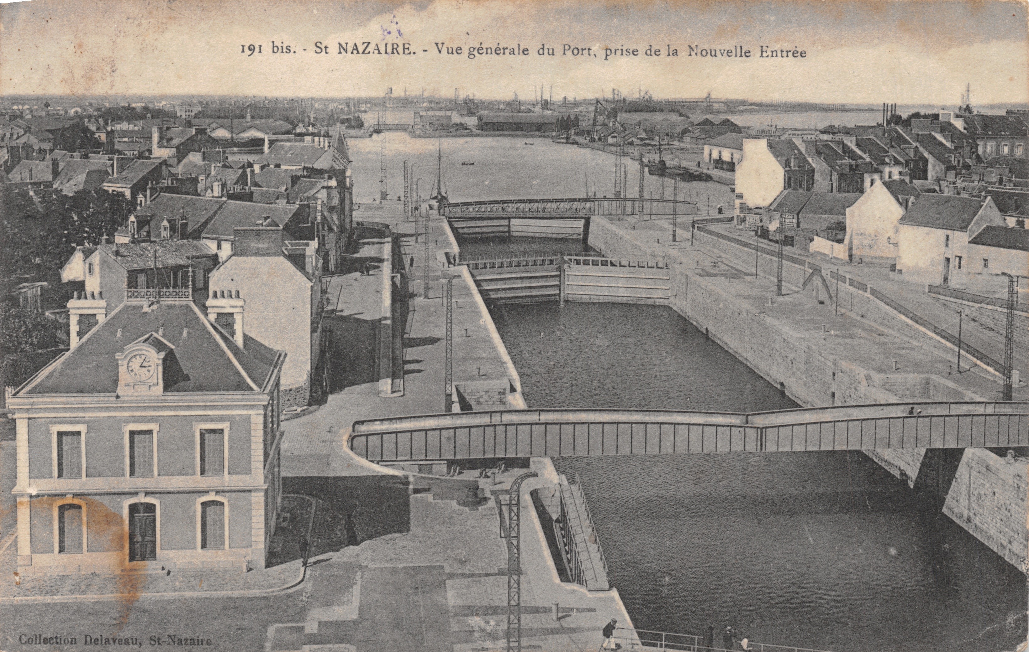 St NAZAIRE - Vista general del puerto, tomada desde la nueva entrada — editor Delavesu, n.º 191 bis