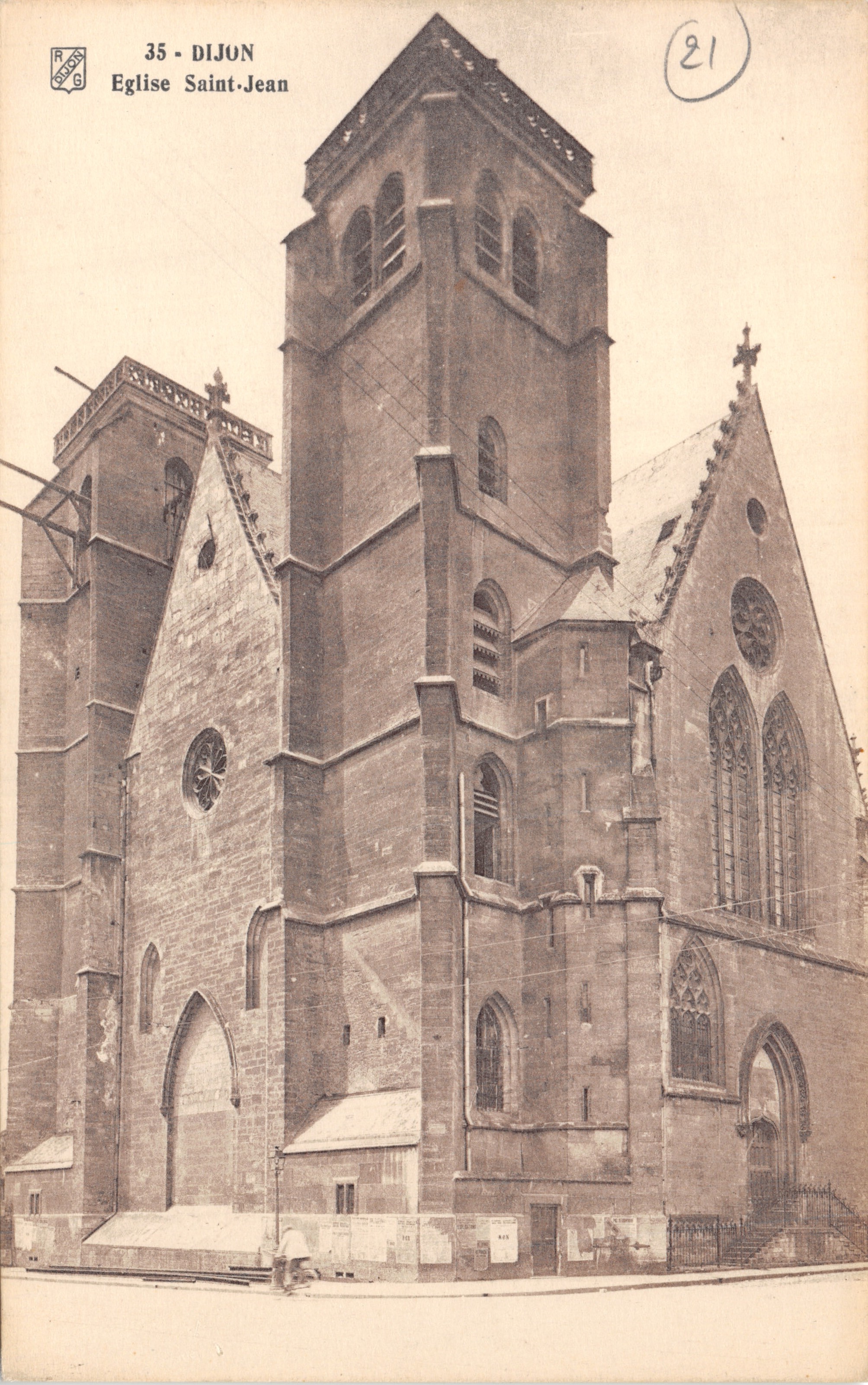 Église Saint-Jean — Dijon — éditeur R. G. (imprimé en haut à gauche) n° 35