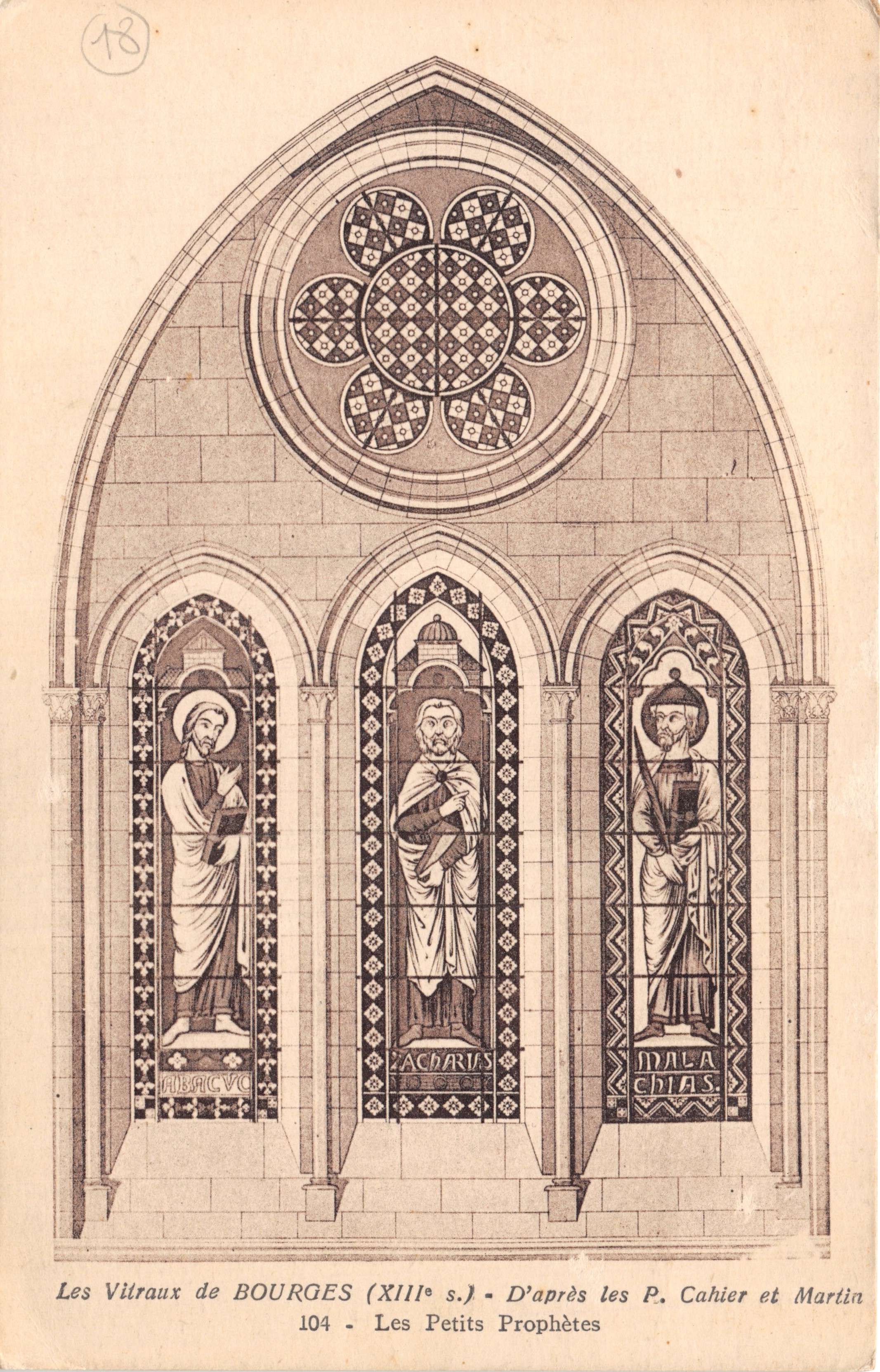 Los vitrales de Bourges (siglo XIII) — Los Profetas Menores — Según P. Cahier y Martin, n.º 104