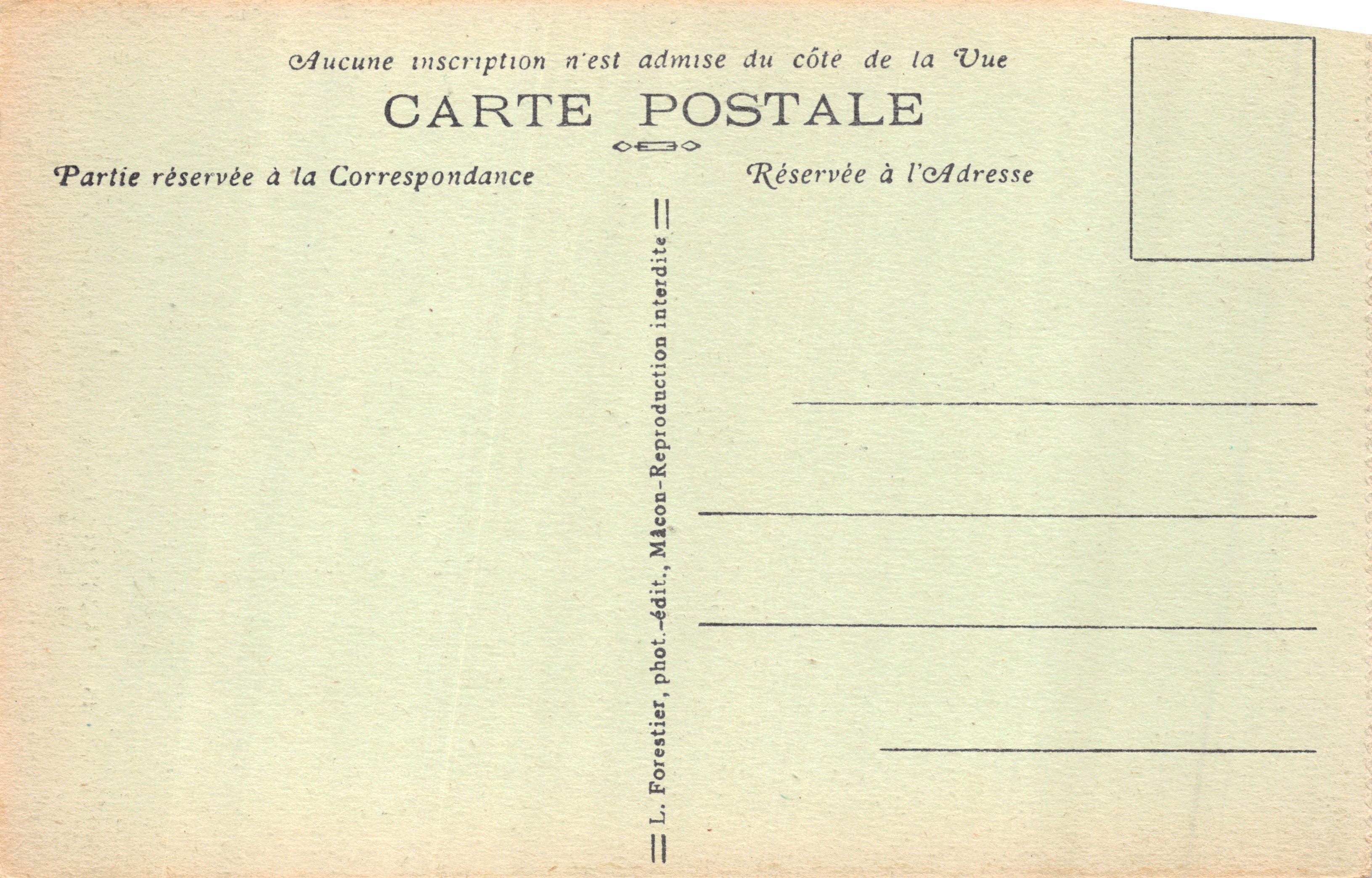 Saint-Point — Château de Lamartine — Tour d'entrée des visiteurs, bâtie en 1859 — Verso