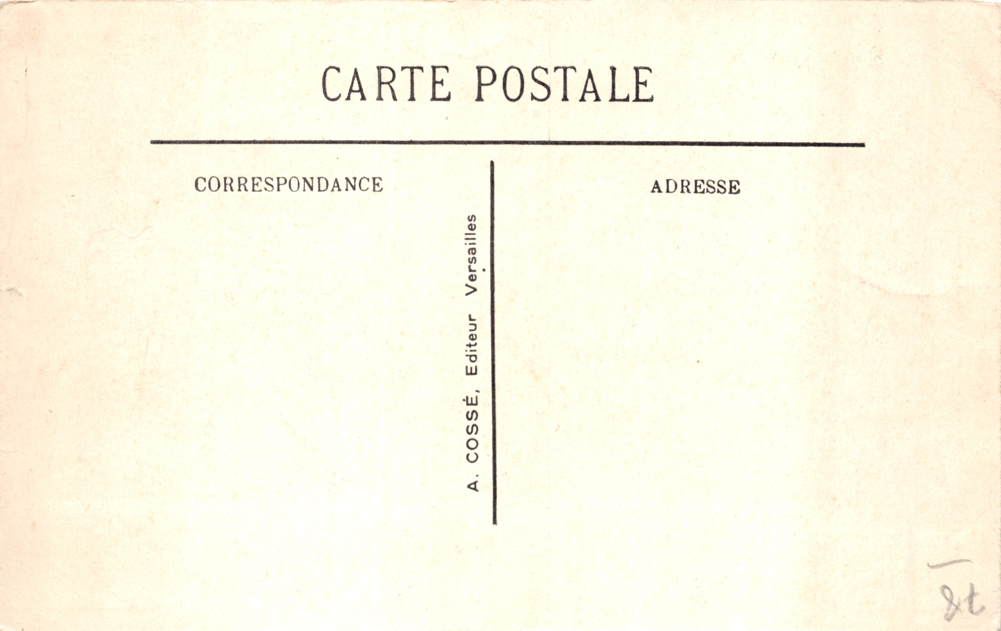 Versailles - Facciata del Palazzo — editore A. COSSÉ, n. 8t — Verso