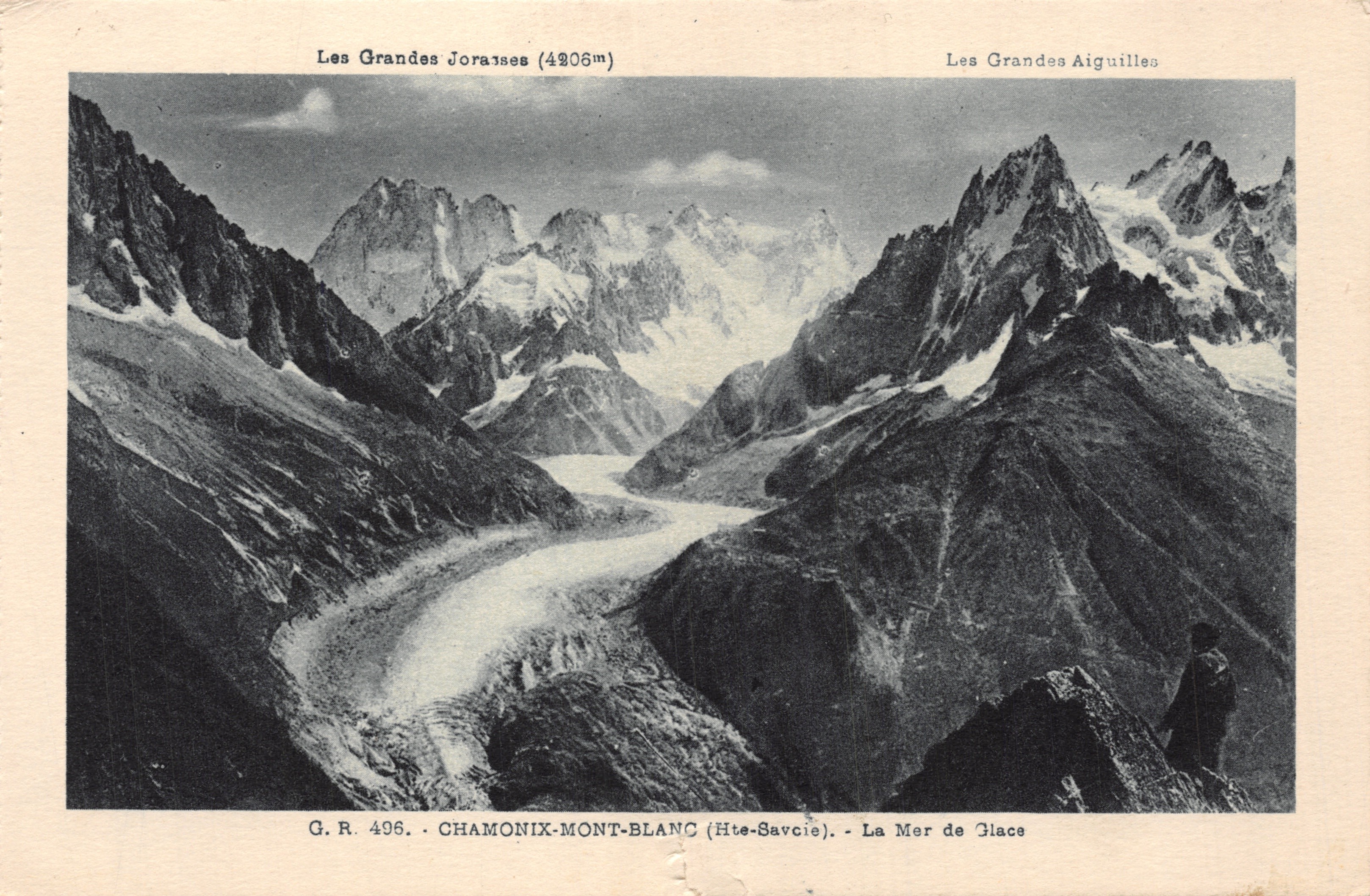Le Grandi Jorasses (4206m) — Le Grandi Aiguilles (4206m) — G.R. 496. CHAMONIX-MONT-BLANC (Hte-Savoie) — La Mer de Glace