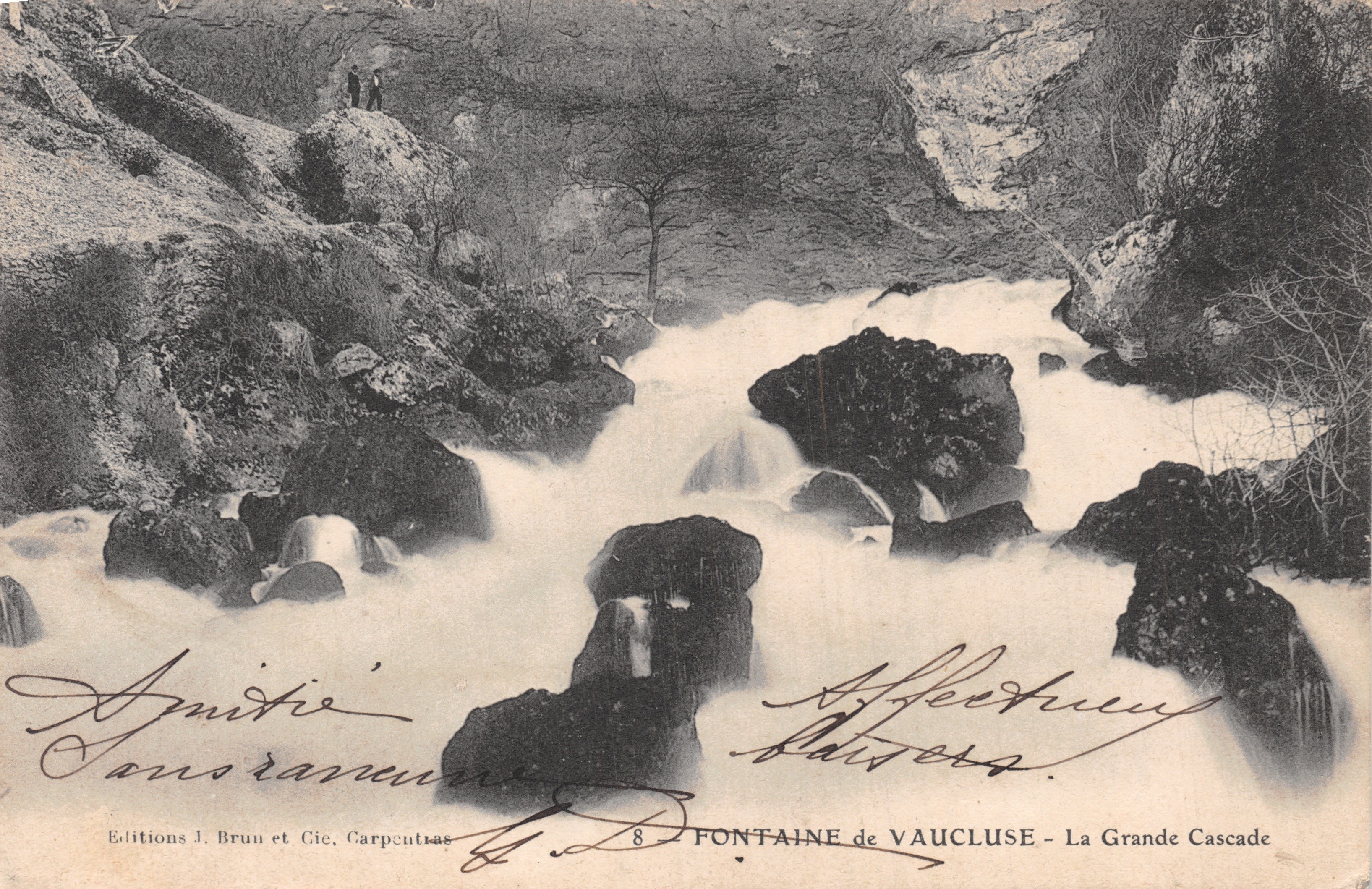 Fontaine de Vaucluse — La Grande Cascade — Éditions J. Brun et Cie, Carpentras, n°8