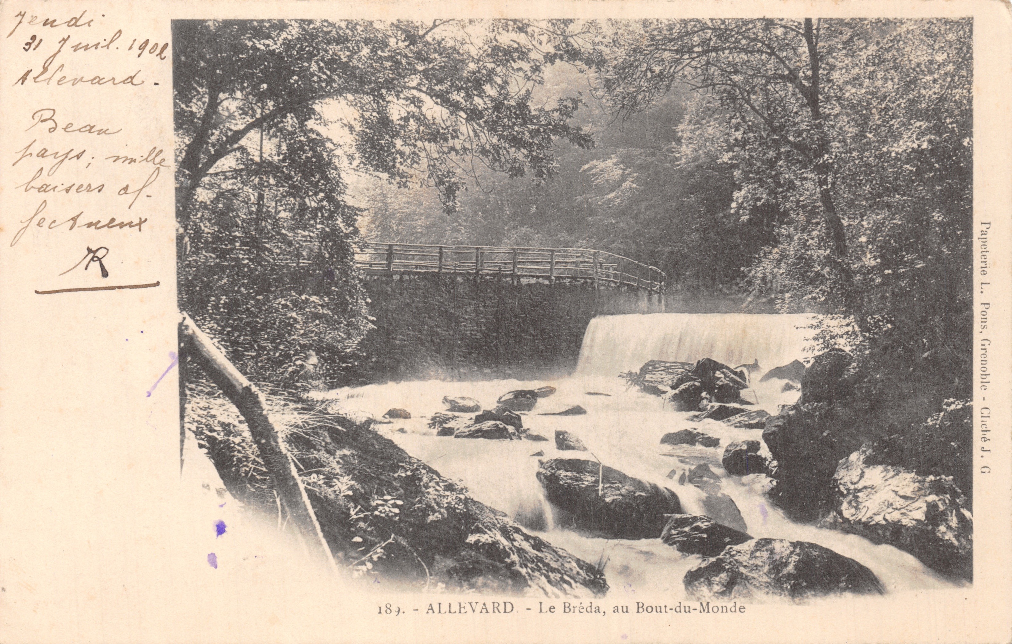 Allevard - Le Bréda, all'Estremo Mondo — editore Papyderna L. Pons, Grenoble - Cliché J. G. n°189