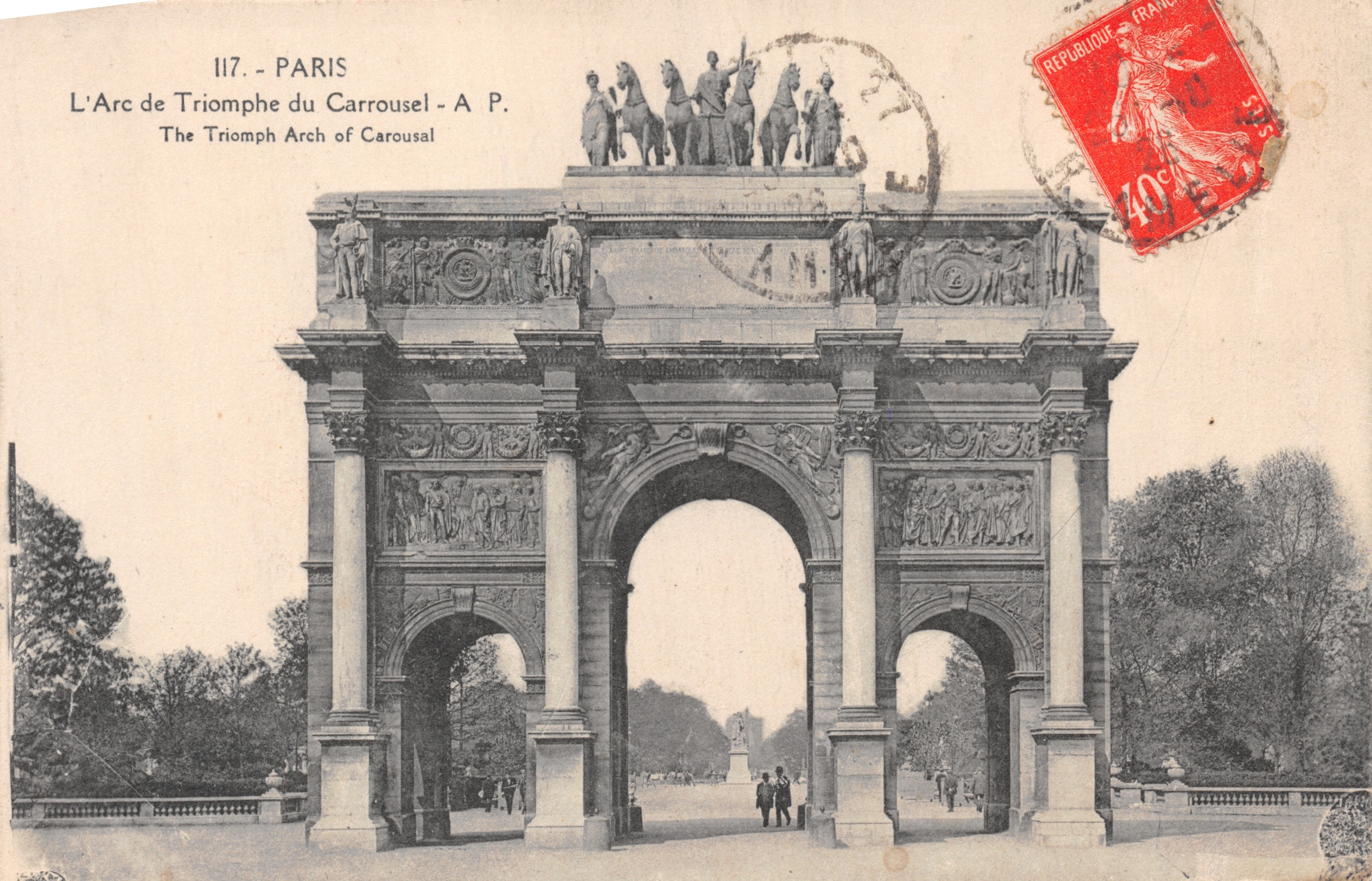 Parigi - L'Arc de Triomphe du Carrousel — editore A. P. n°117
