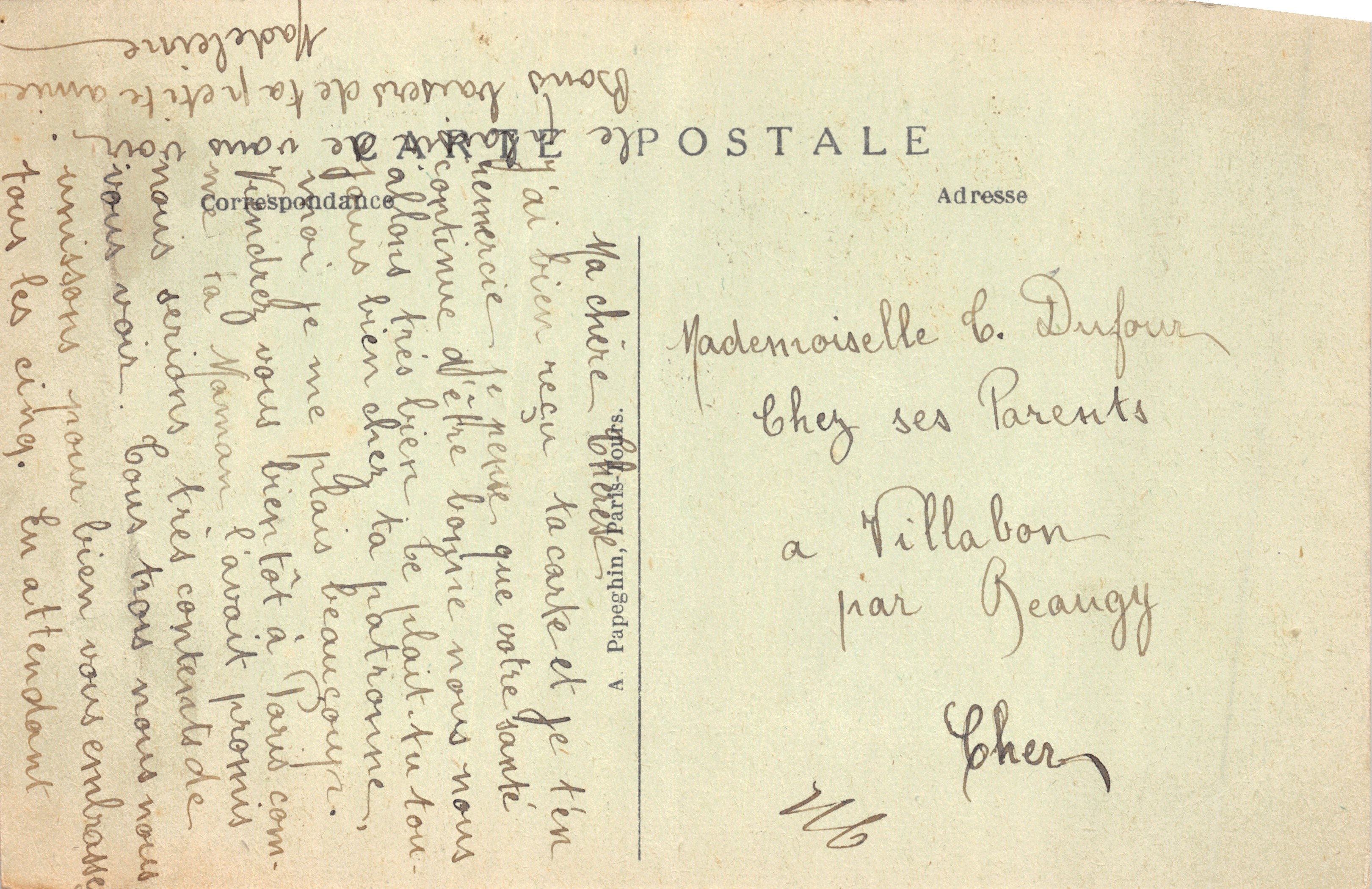 Parigi - L'Arc de Triomphe du Carrousel — editore A. P. n°117 — Verso