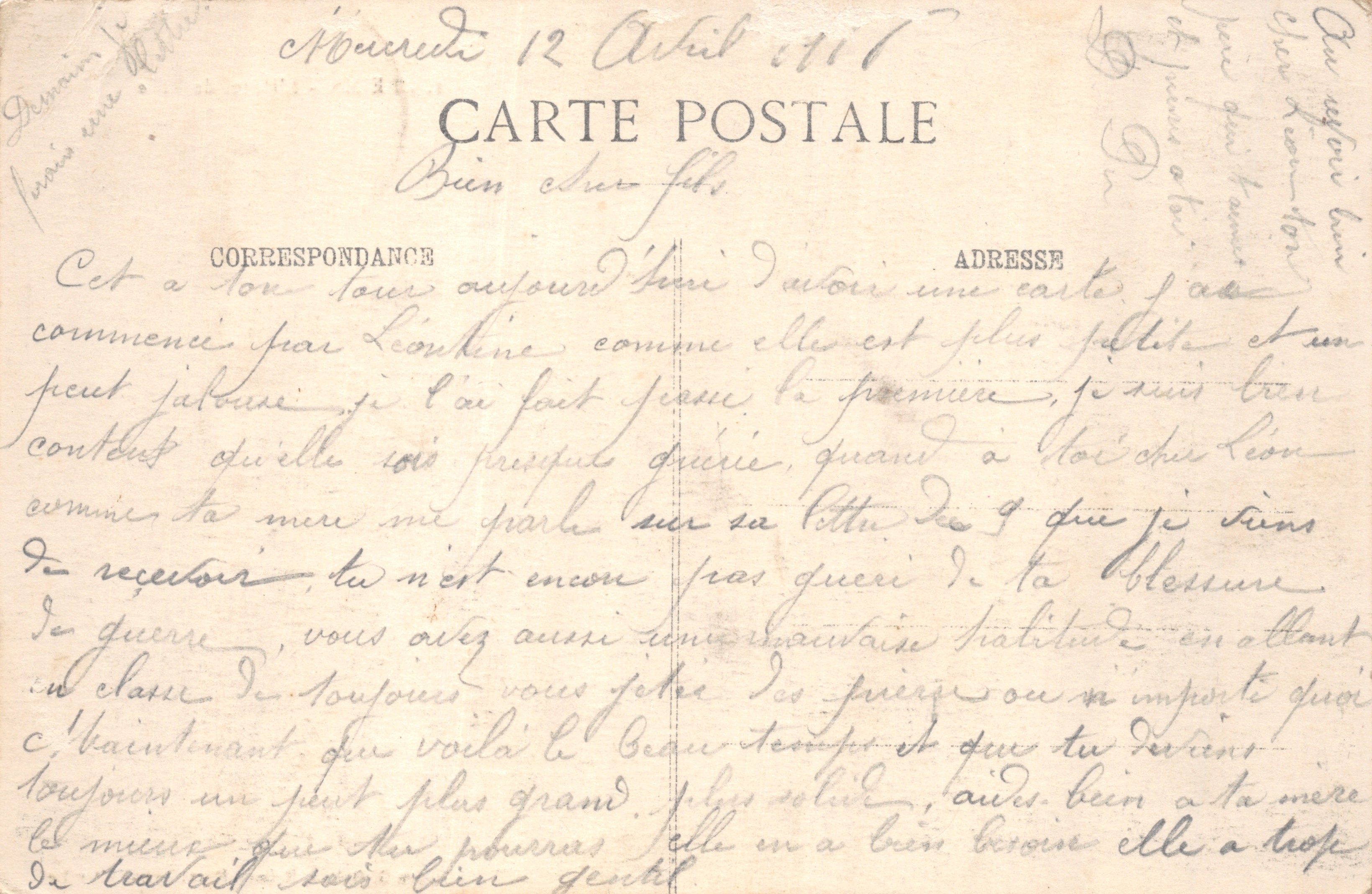 Reims - L'Hotel de Ville — editore Collection G. Dabois, n°1 — Verso