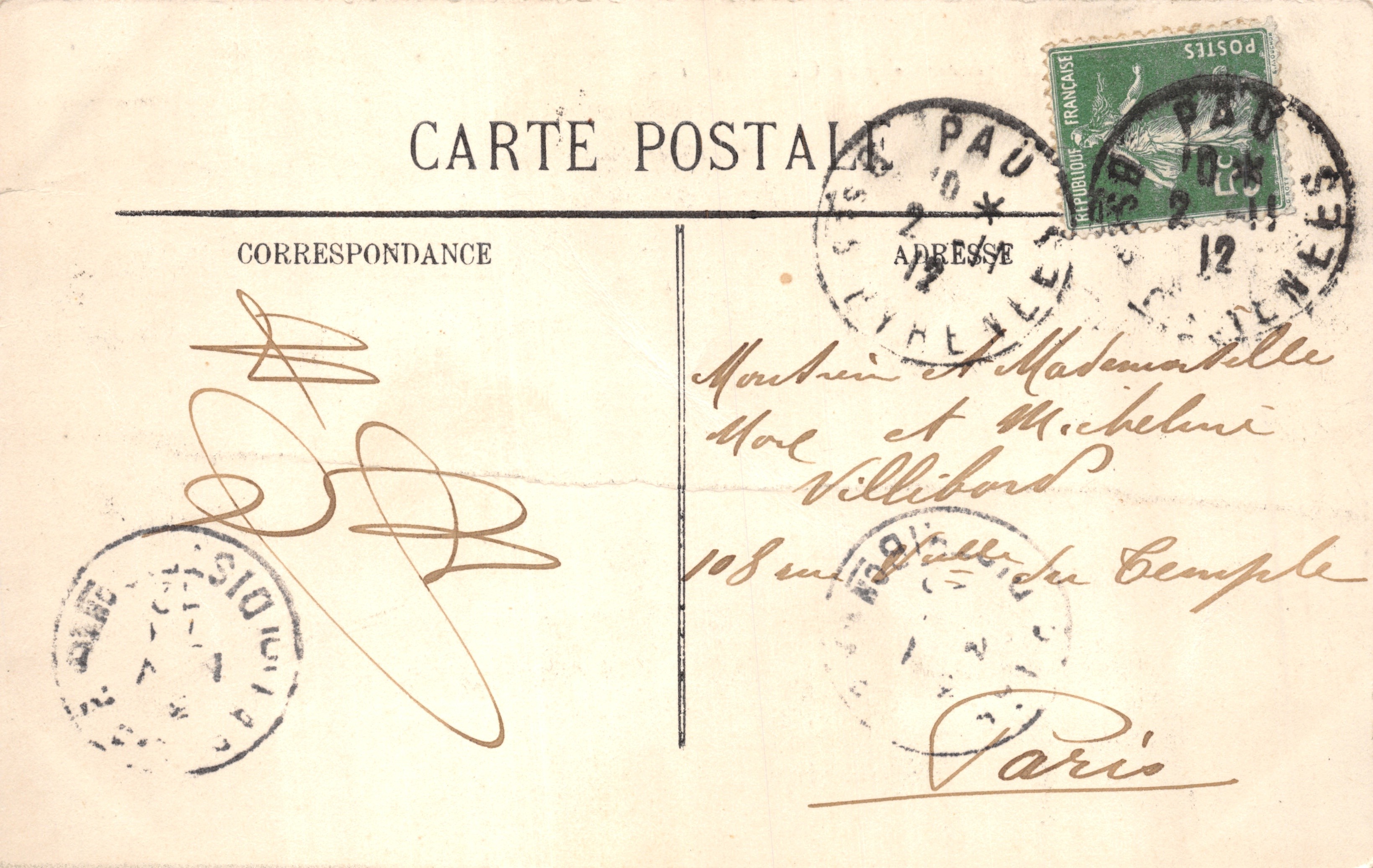 PAU (Bassès-Pyrénées) — Vue Générale — L. Éditeur L. n° 2302 — Verso
