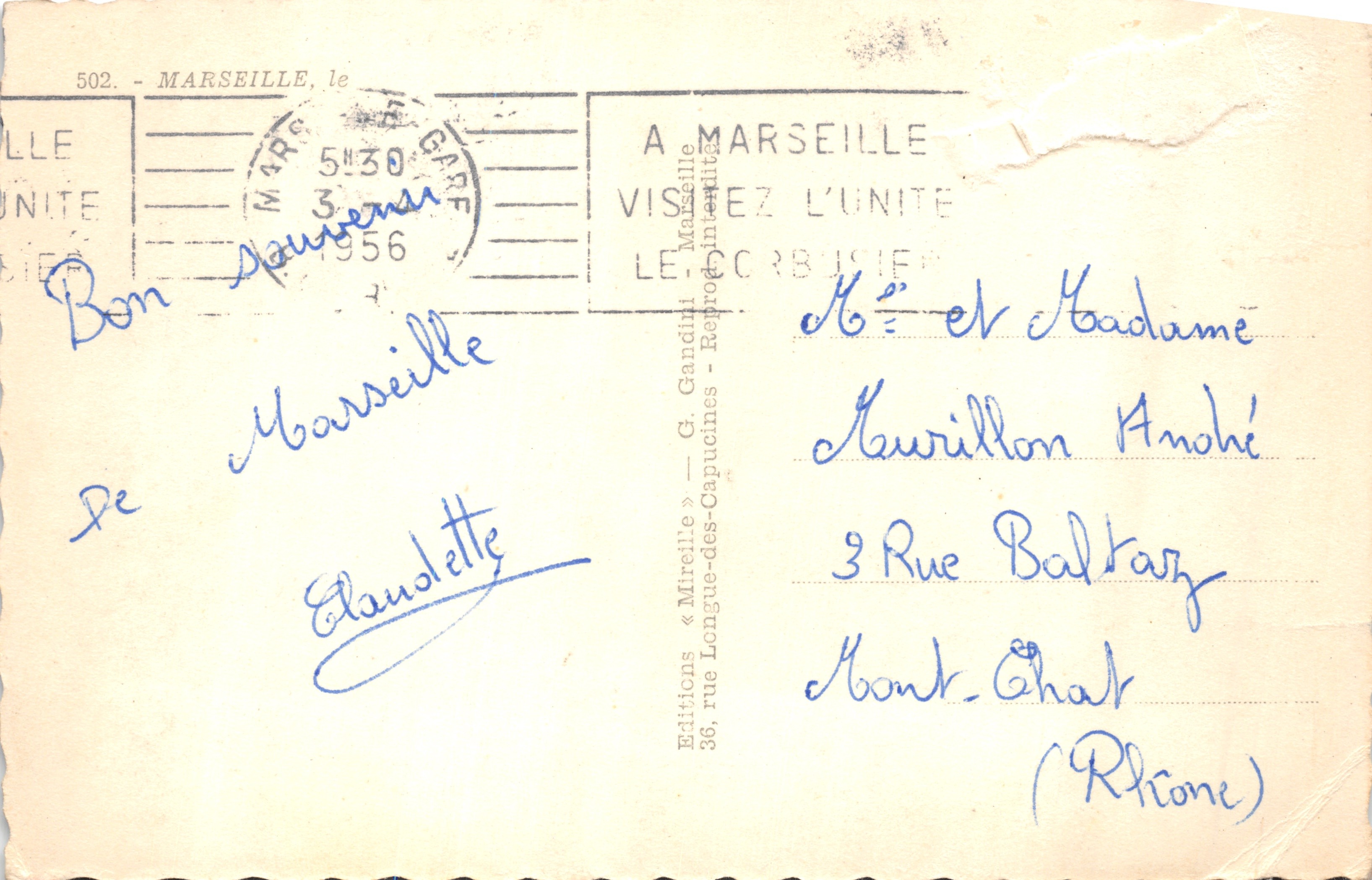 Marseille — Ricordo di Marseille — Editore Mireille — Verso